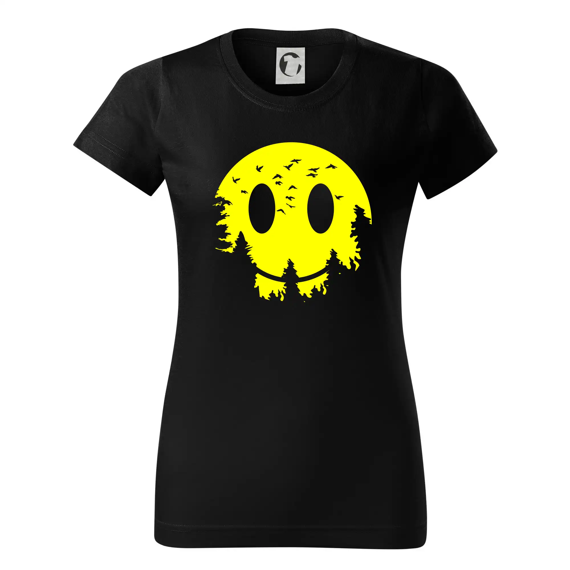 Grafické tričká - Smiley Moon - Dámske tričko basic - ľahko voľnejšie a dlhšie