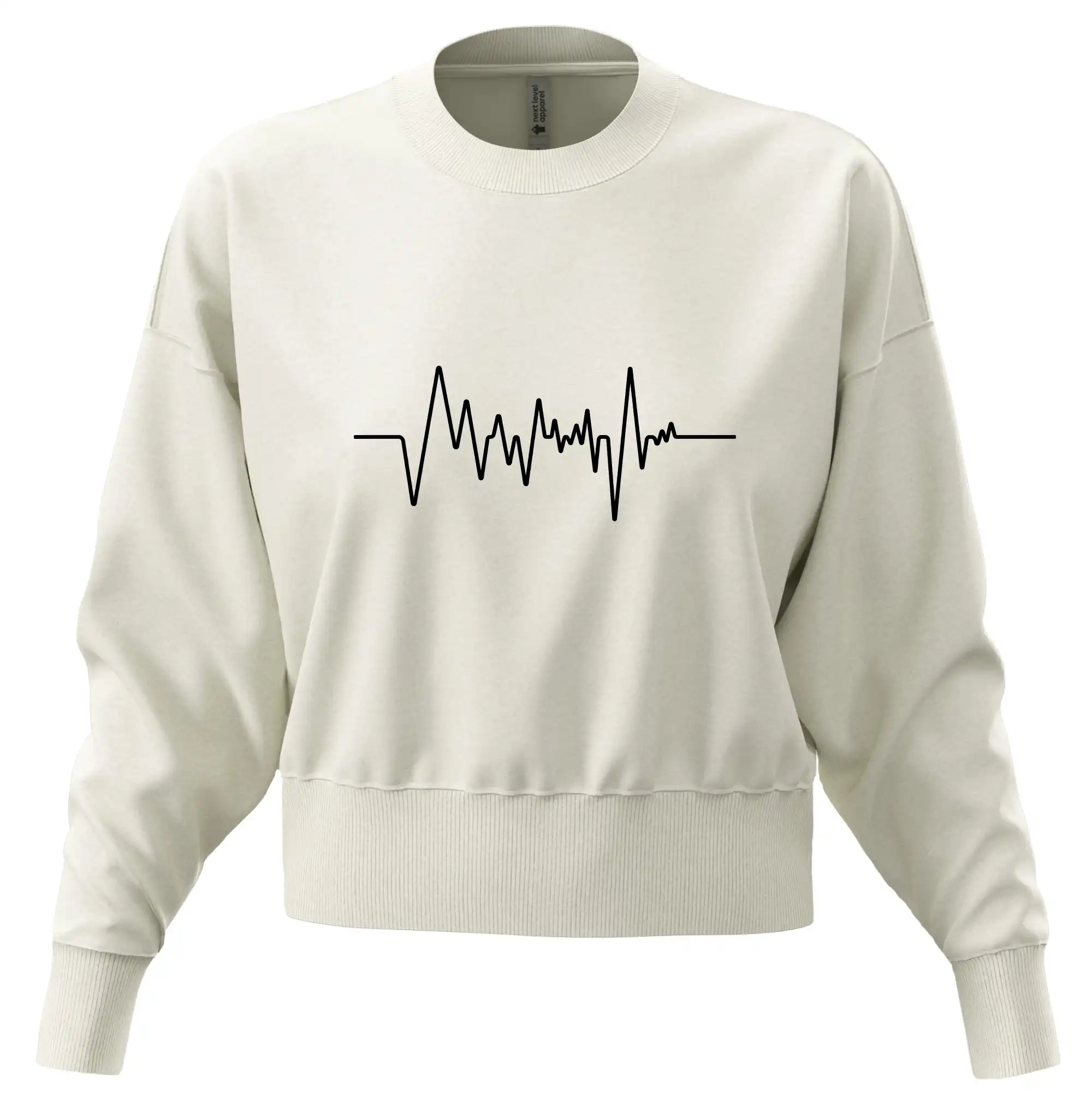 Grafické tričká - Ekg samostatné - Mikina oversize crop OVERSIZE