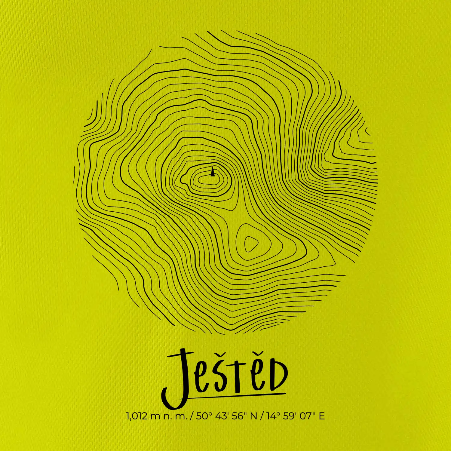 Ještěd - vrstevnice v kruhu