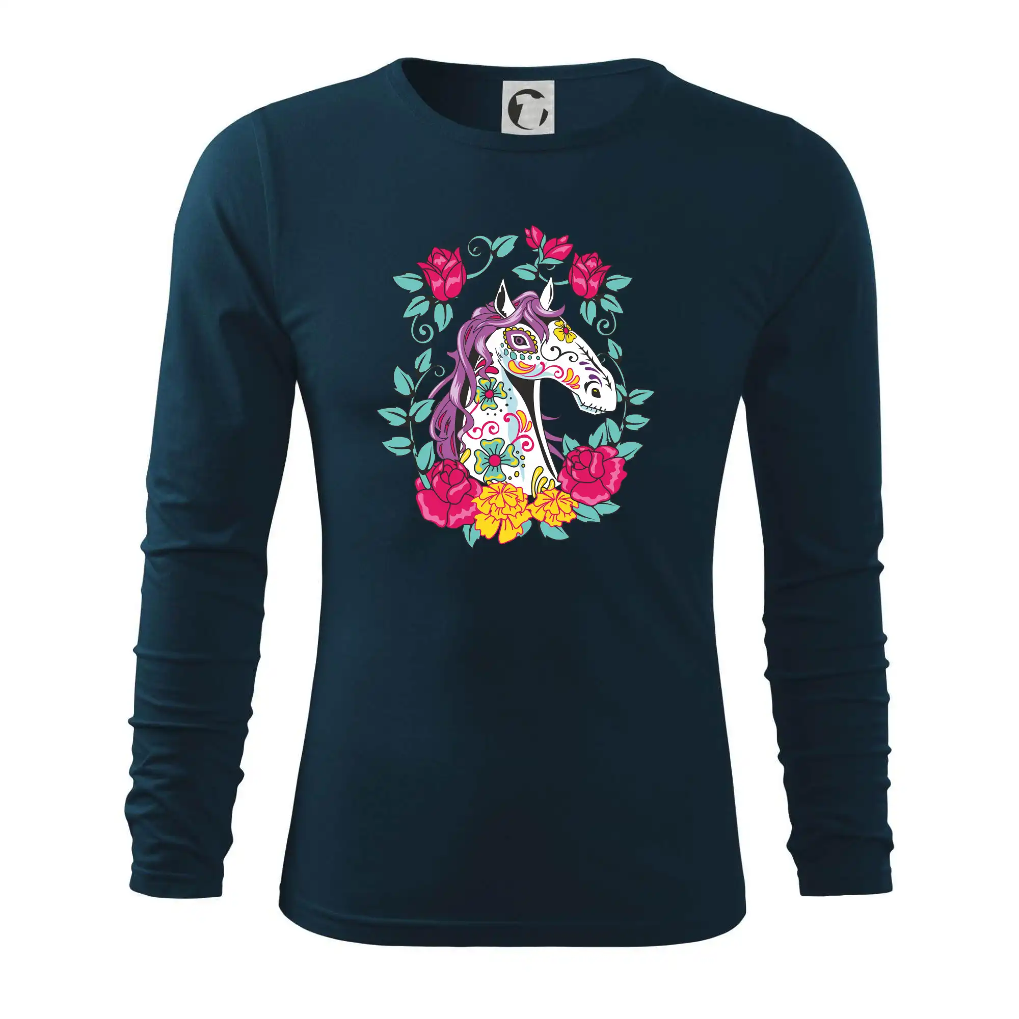 Kůň barevný s květinami