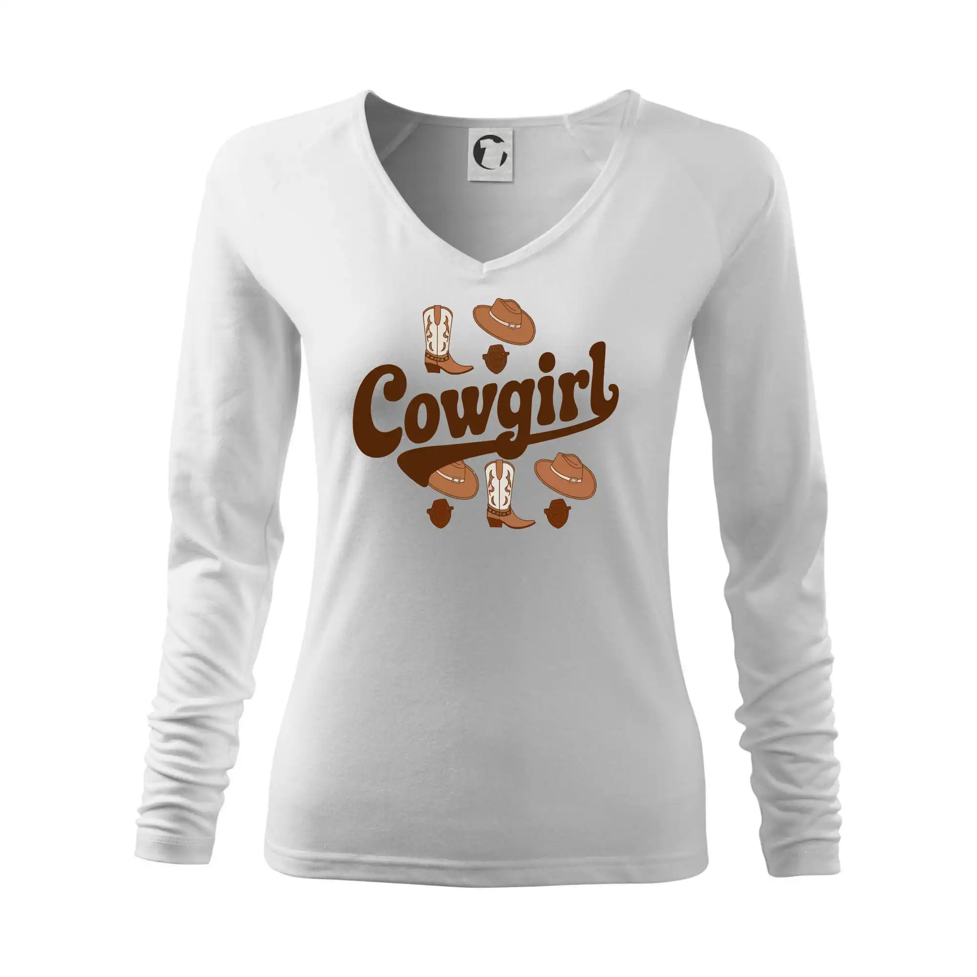 Tričká s koňmi - Cowgirl nápis a oblečenie - Tričko dámske Elegance