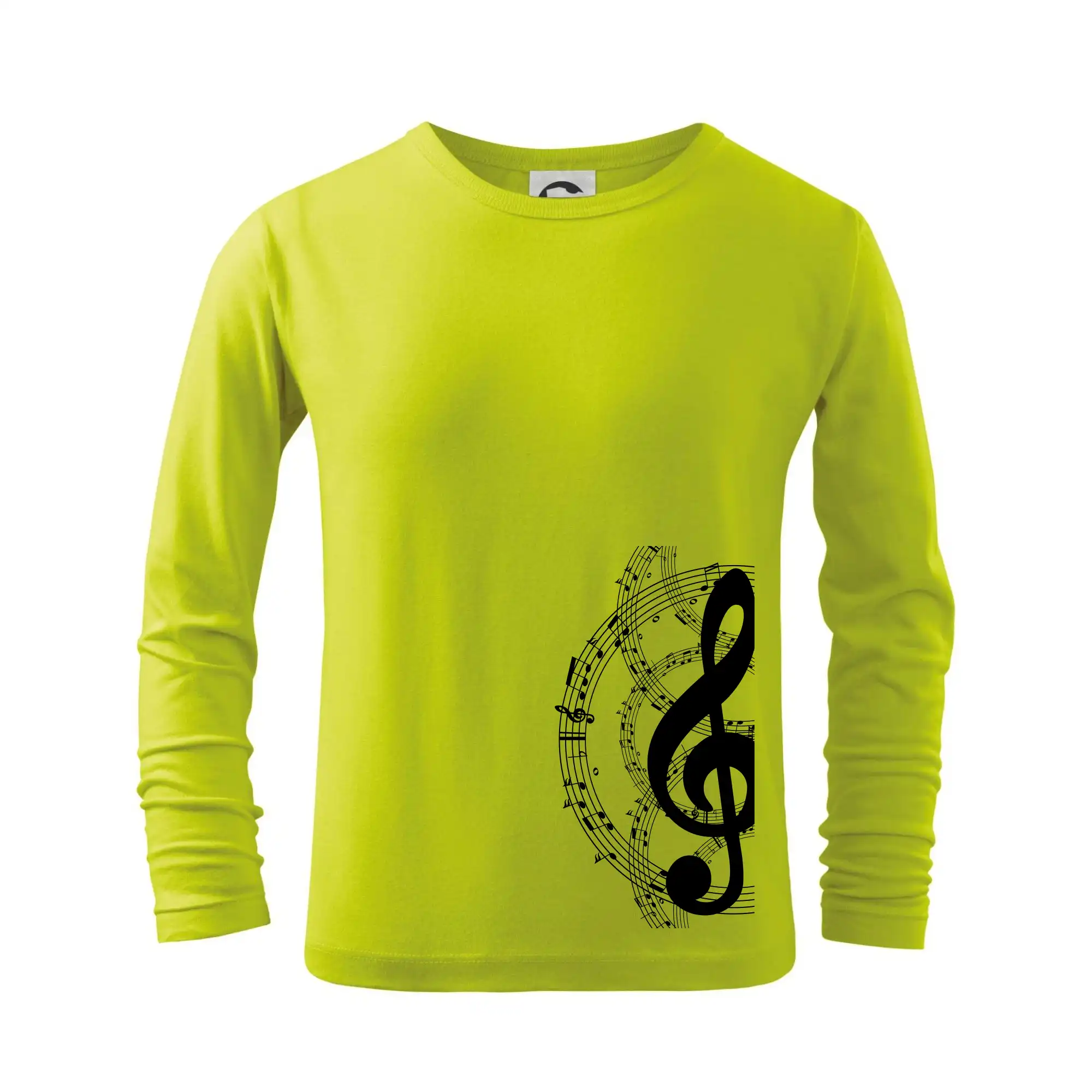 Husľový kľúč a noty - Tričko detské Long Sleeve