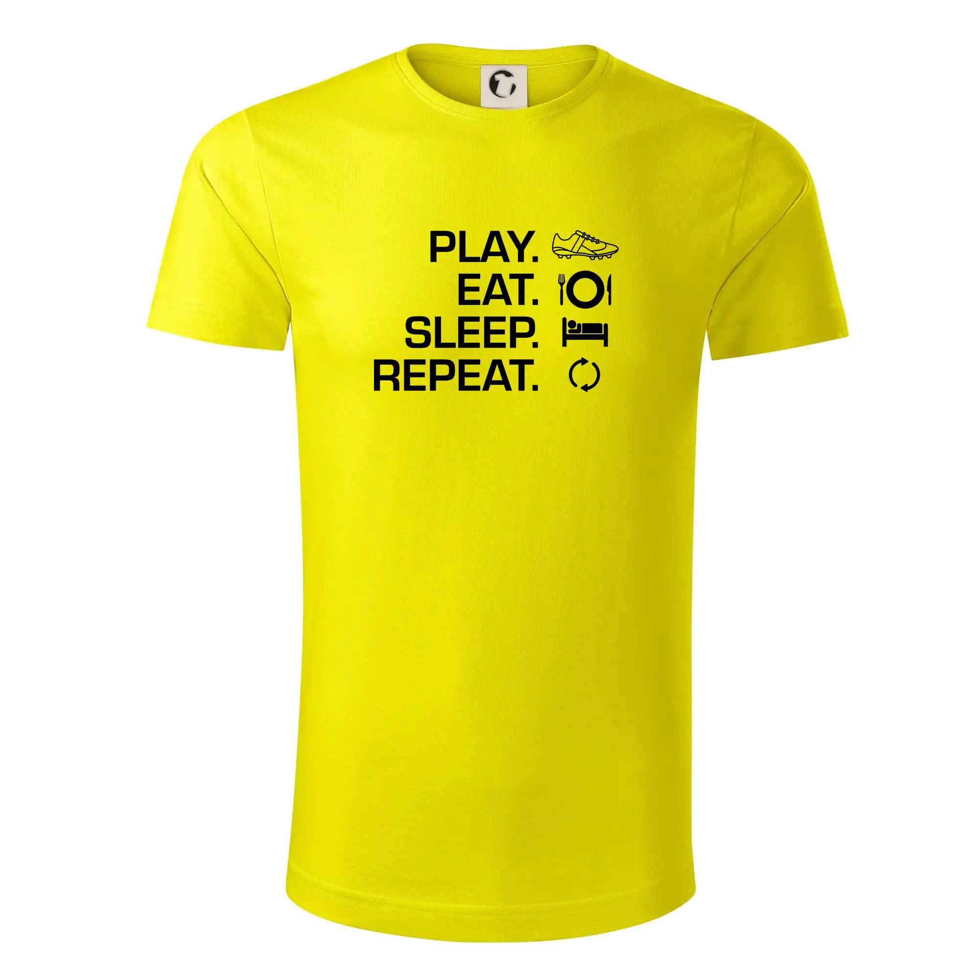 Tričká pre futbalistov - Play Eat Sleep Repeat fotbal - Tričko z organickej bavlny