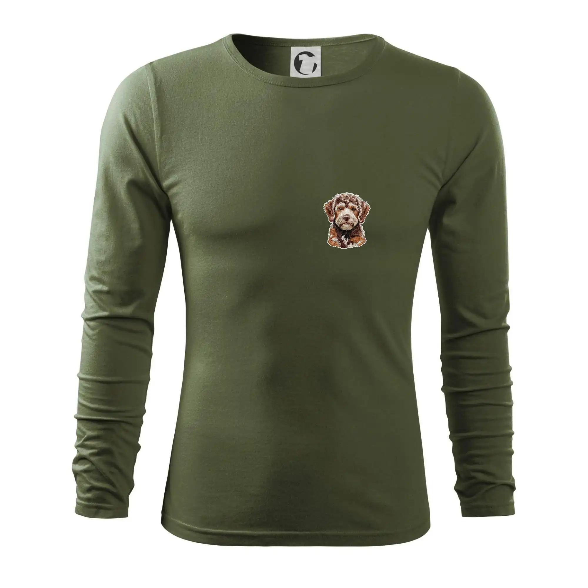 Ostatné psie plemená - Lagotto romagnolo vyšívaná hlava na prsníku - Tričko s dlhým rukávom FIT-T long sleeve