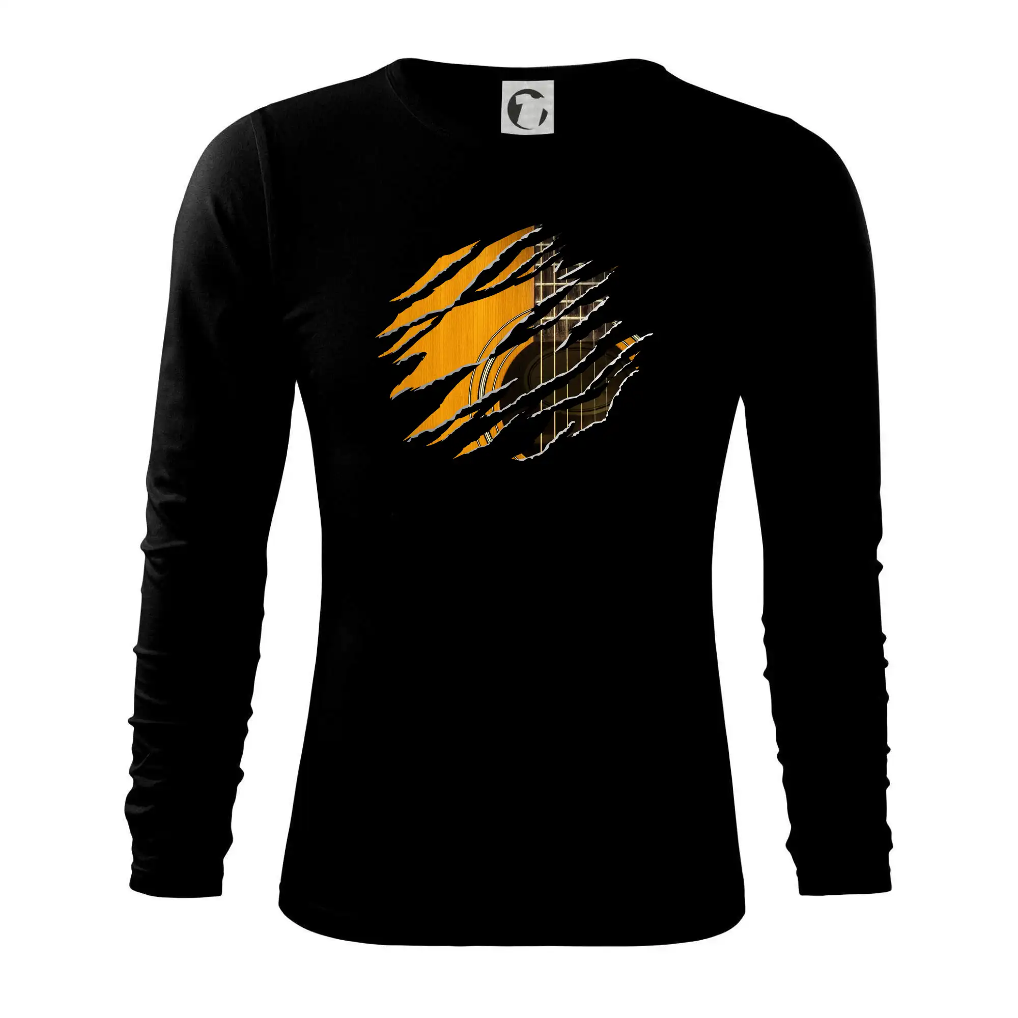 Hudobné tričká - Roztrhnuté triko - gitara klasická - Tričko s dlhým rukávom FIT-T long sleeve
