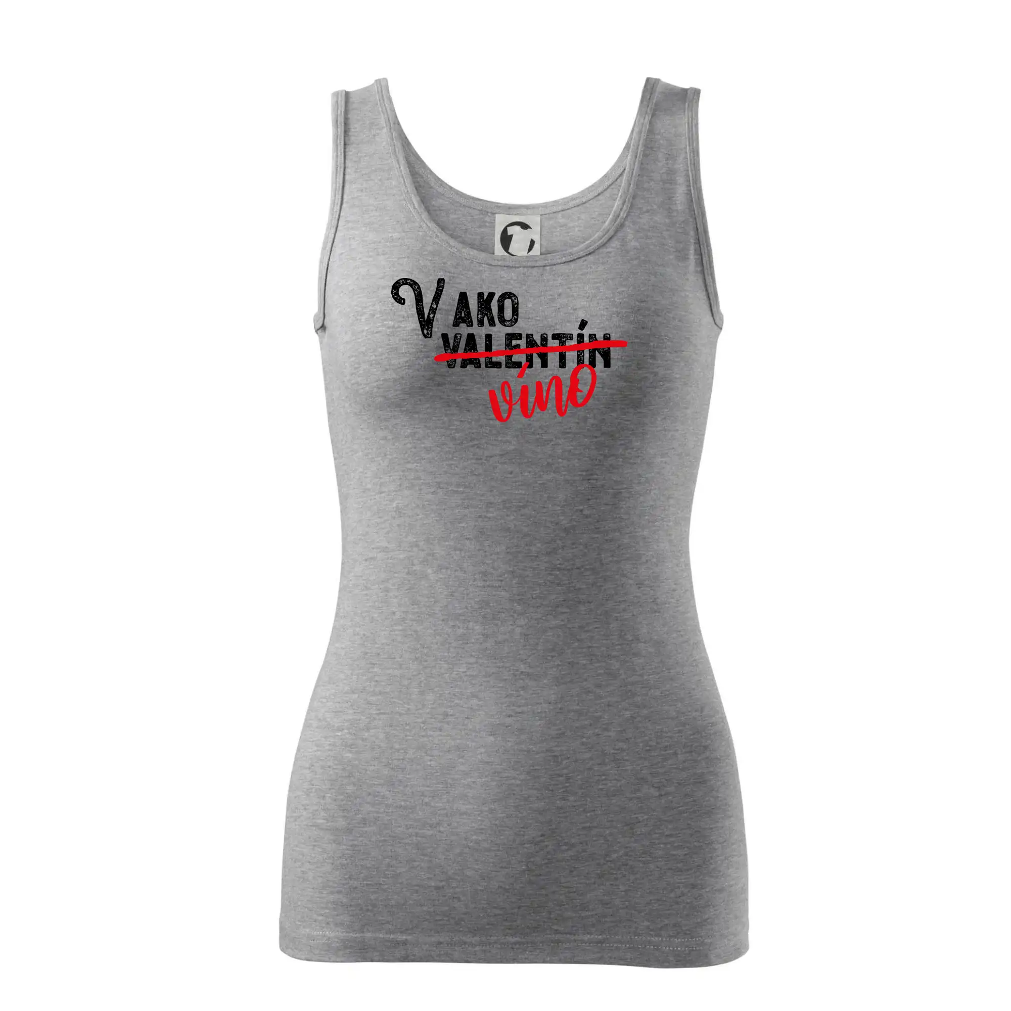 Tričká pre zamilovaných - V ako Valentín víno - Dámske tielko