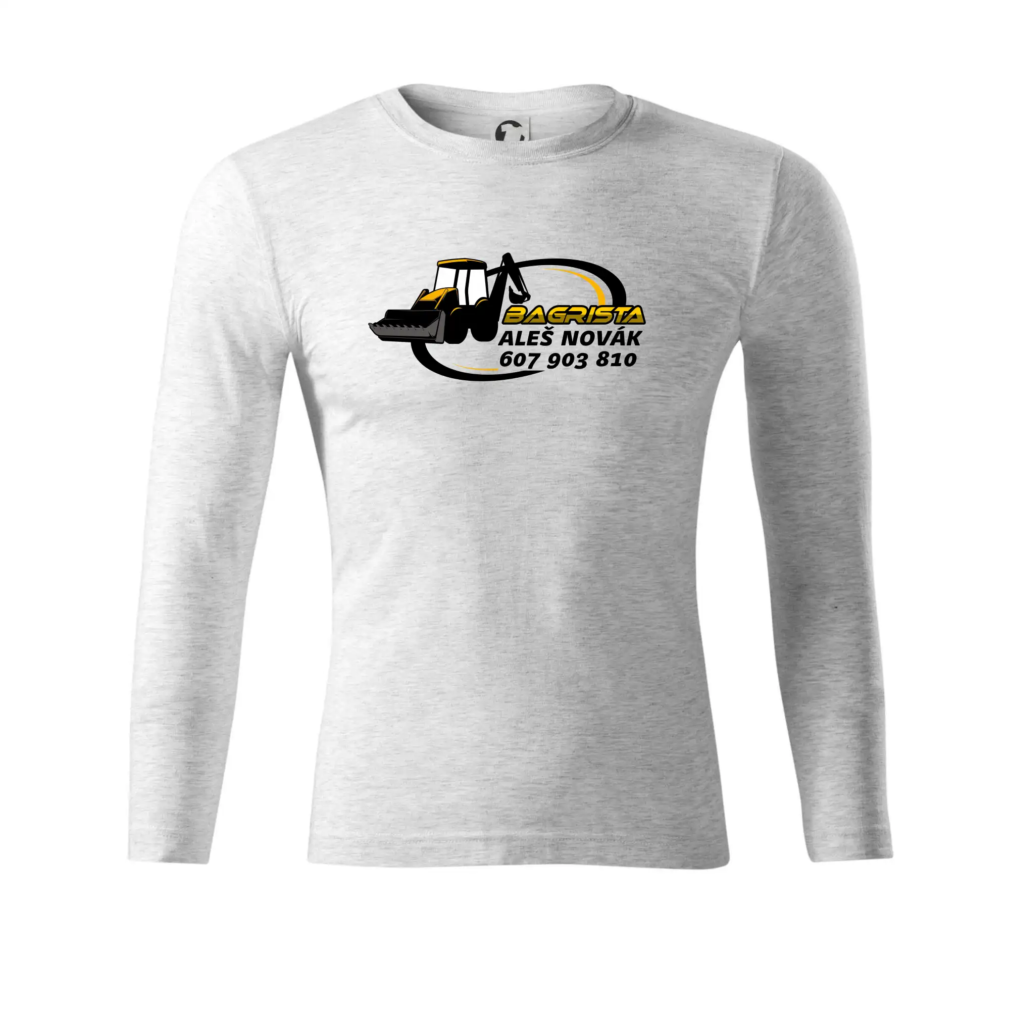 Bagrista v kruhu - vlastní nápis