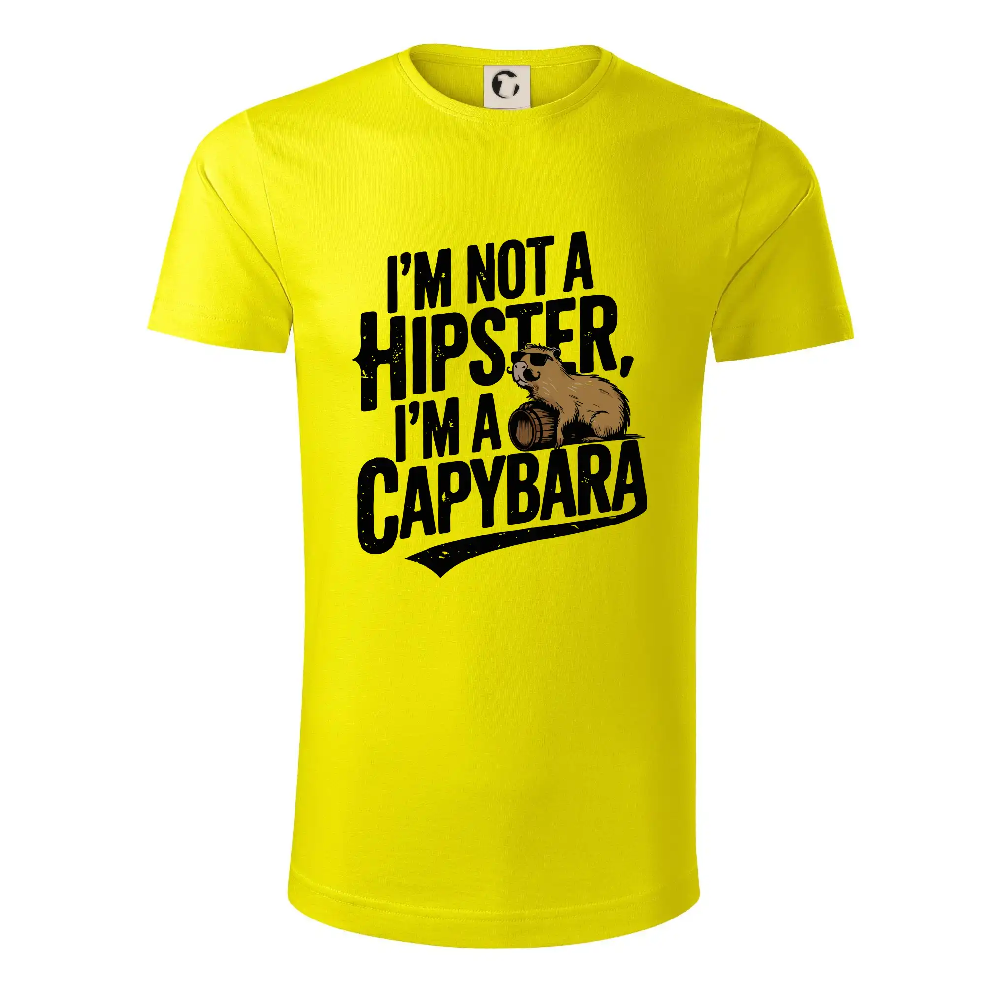 Tričká so zvieratami - I'm not a hipster, I'm a capybara - Tričko z organickej bavlny