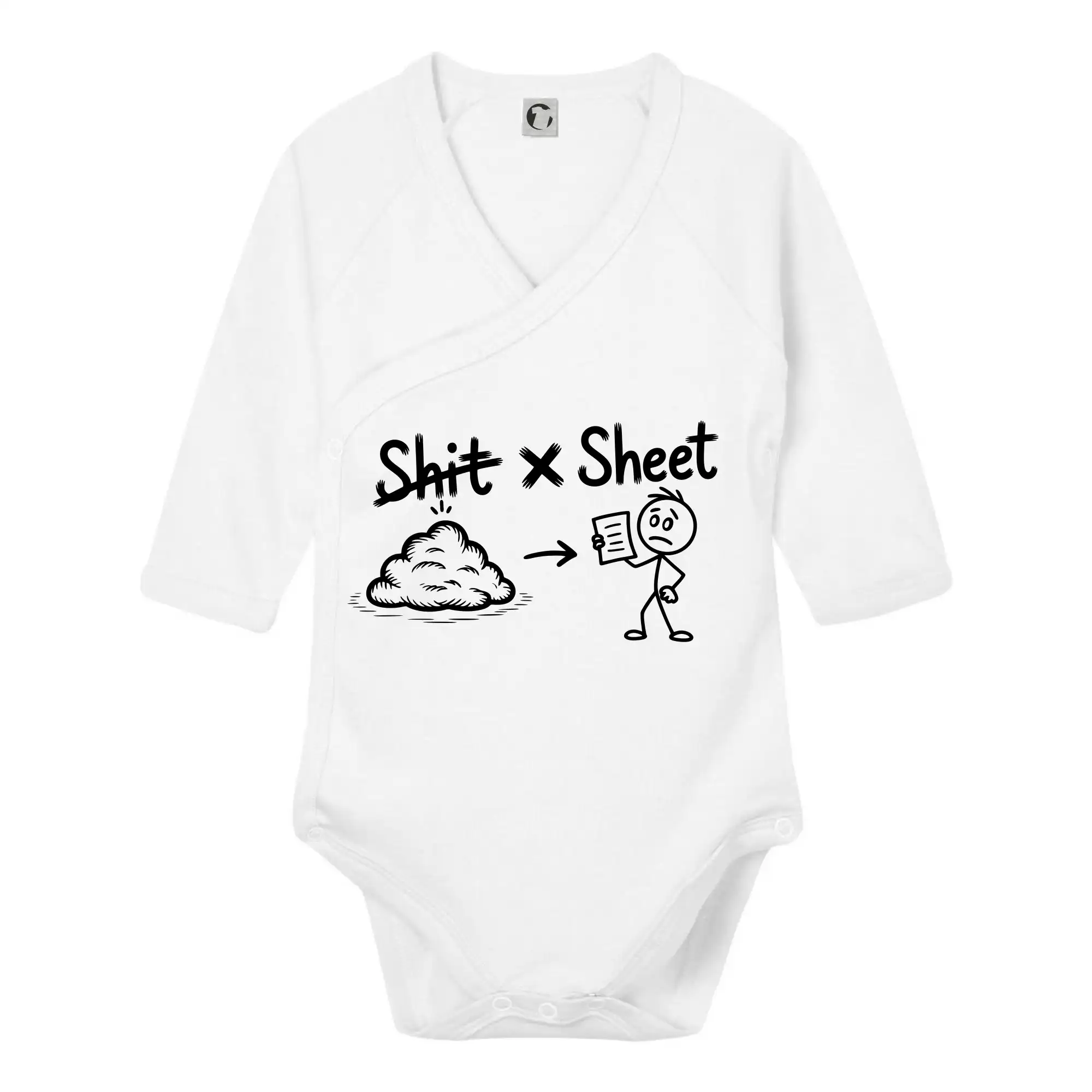 Ďalšie tričká pre školákov - Anglický slovníček - Shit - Sheet - Body zavinovacie s dlhým rukávom