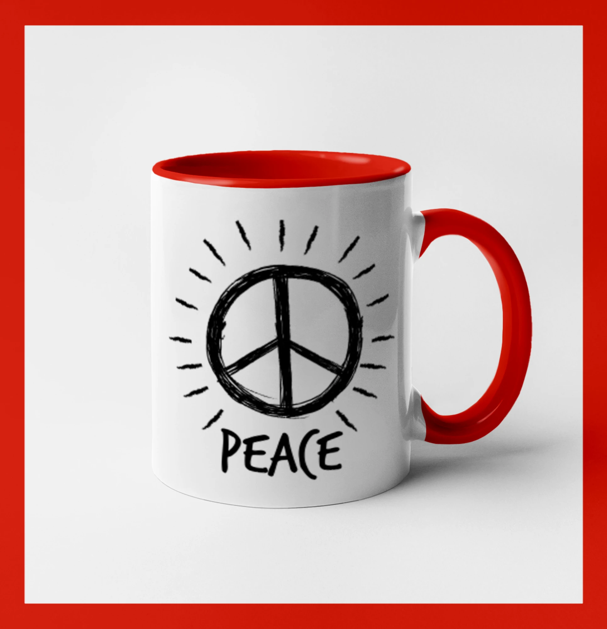 Tričká pre pohodový ľudí - Peace symbol čiernobiely - Hrnček 