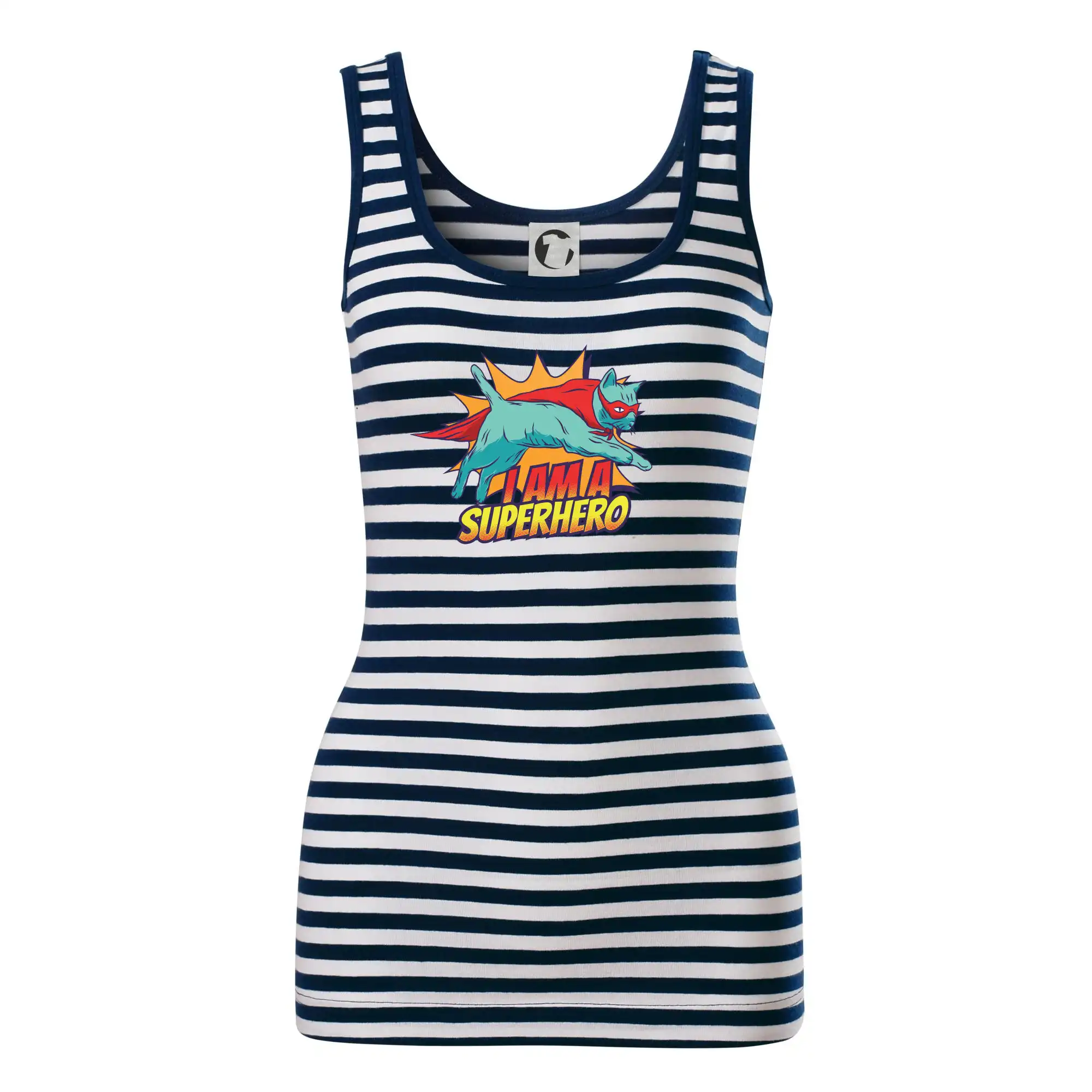 Vtipná tričká s mačkou - Mačka I am a Superhero - Sailor tielko na vodu