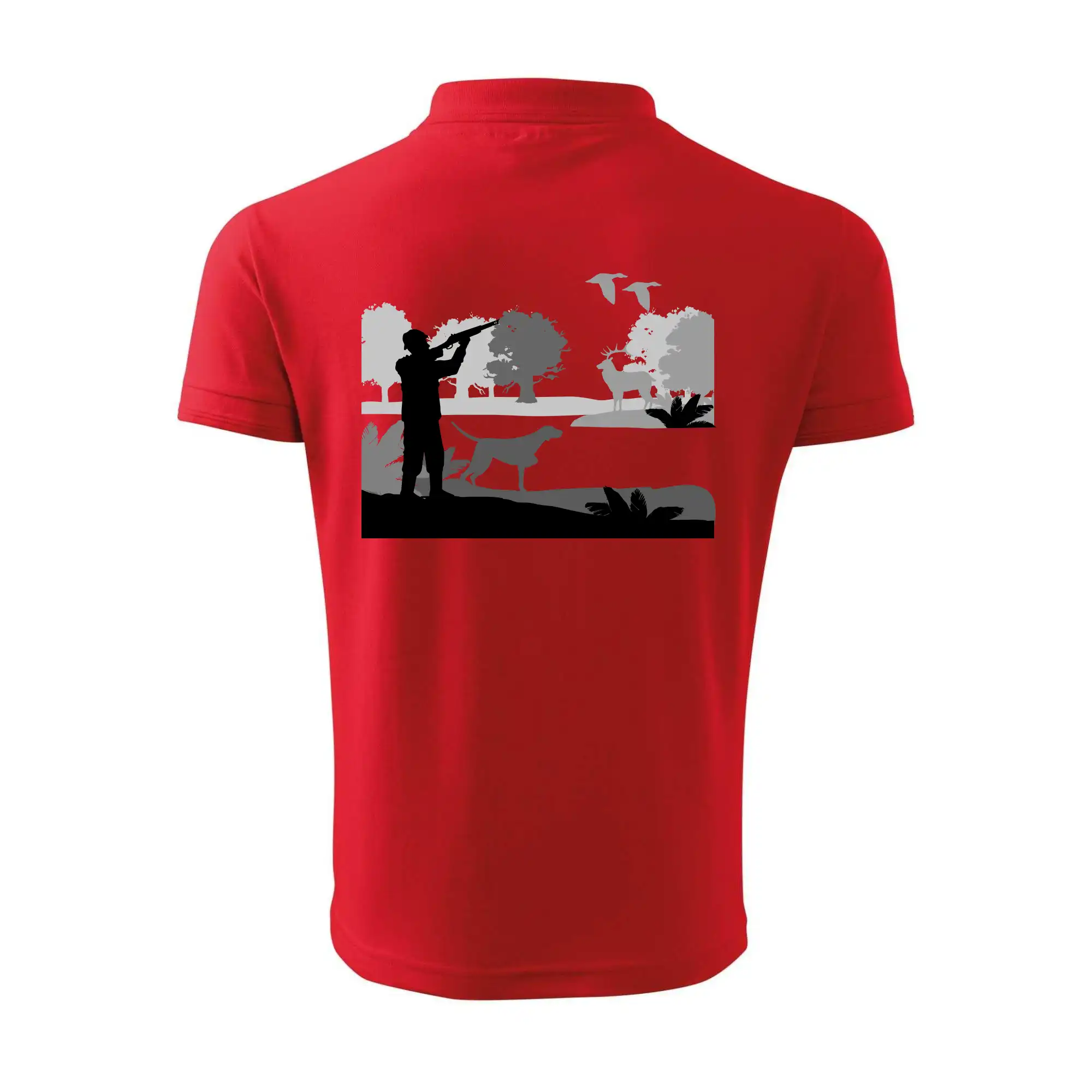 Lovec a ohař v lese