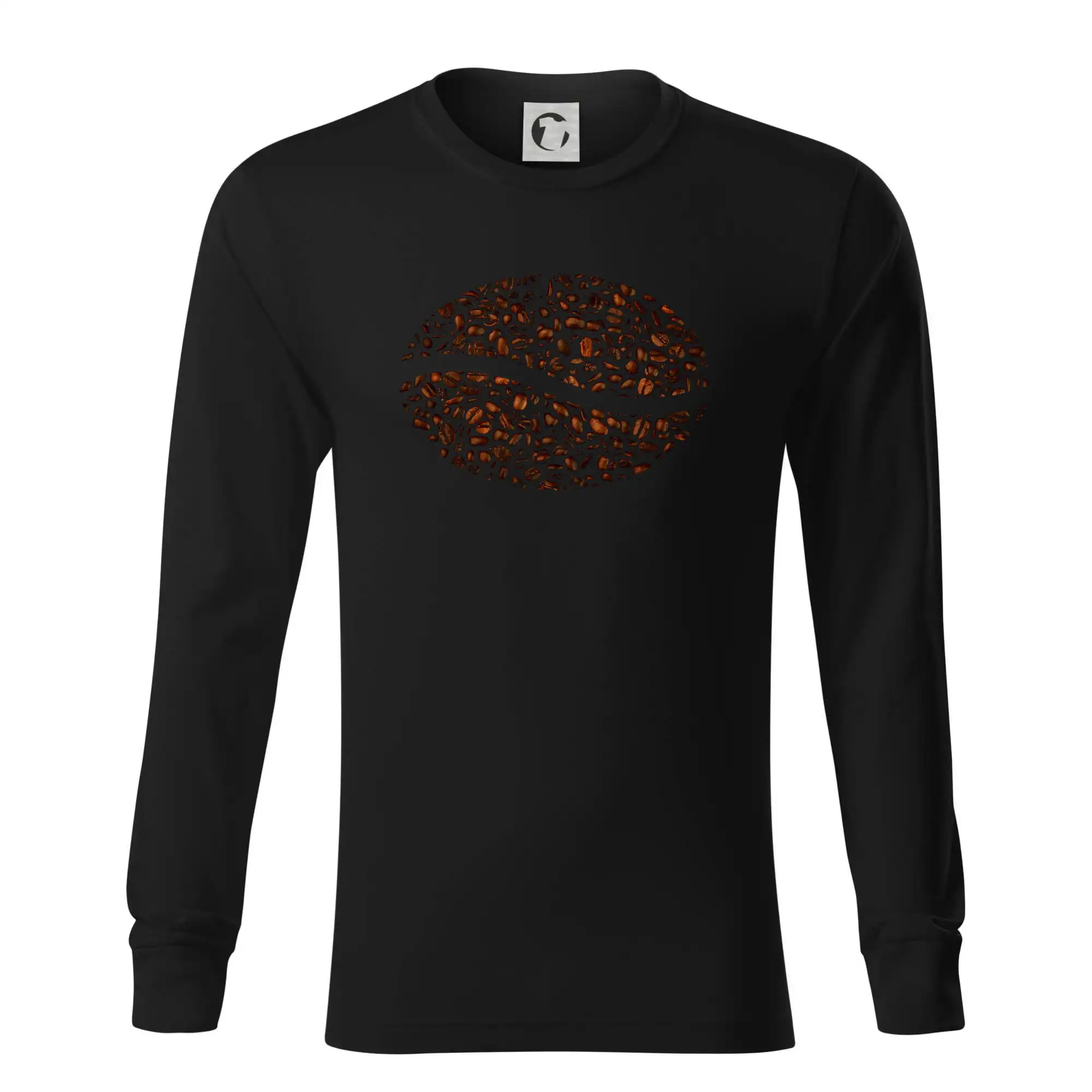 Motívy pre baristu a milovníkov kávy - Coffee bean in dark - Tričko s dlhým rukávom LS R05