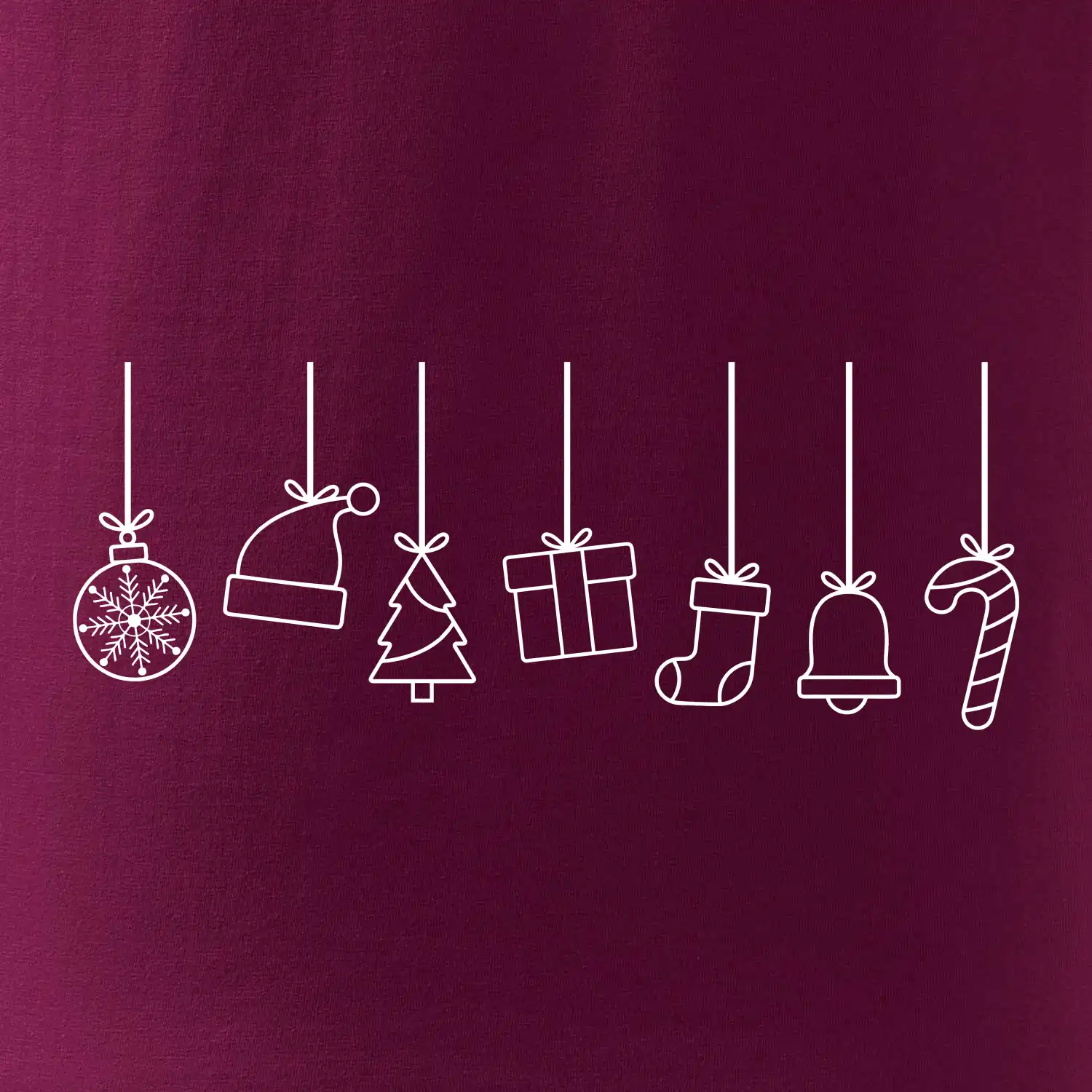 Rodinná vánoční trička  - Vánoční ozdoby na provázku