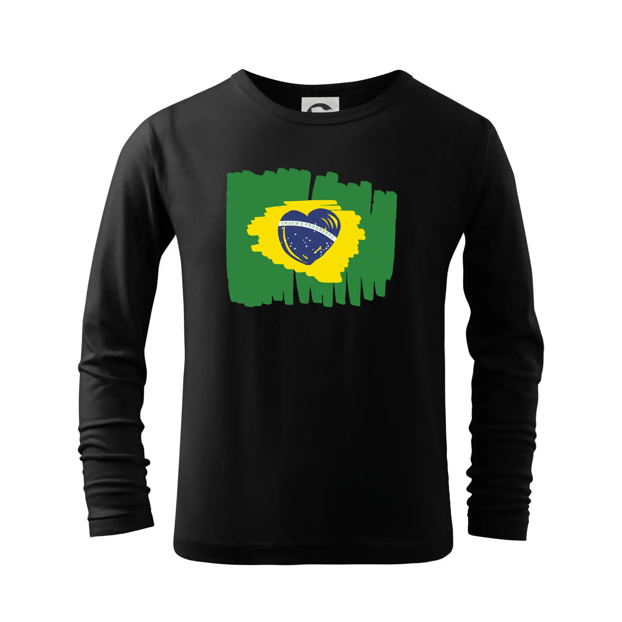Motívy štátnych vlajok - Brazília vlajka srdca - Tričko detské Long Sleeve