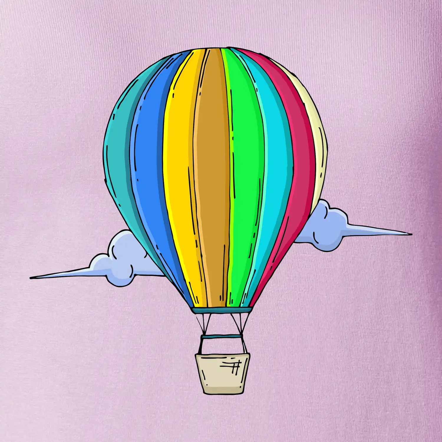 Horkovzdušný balon v oblacích