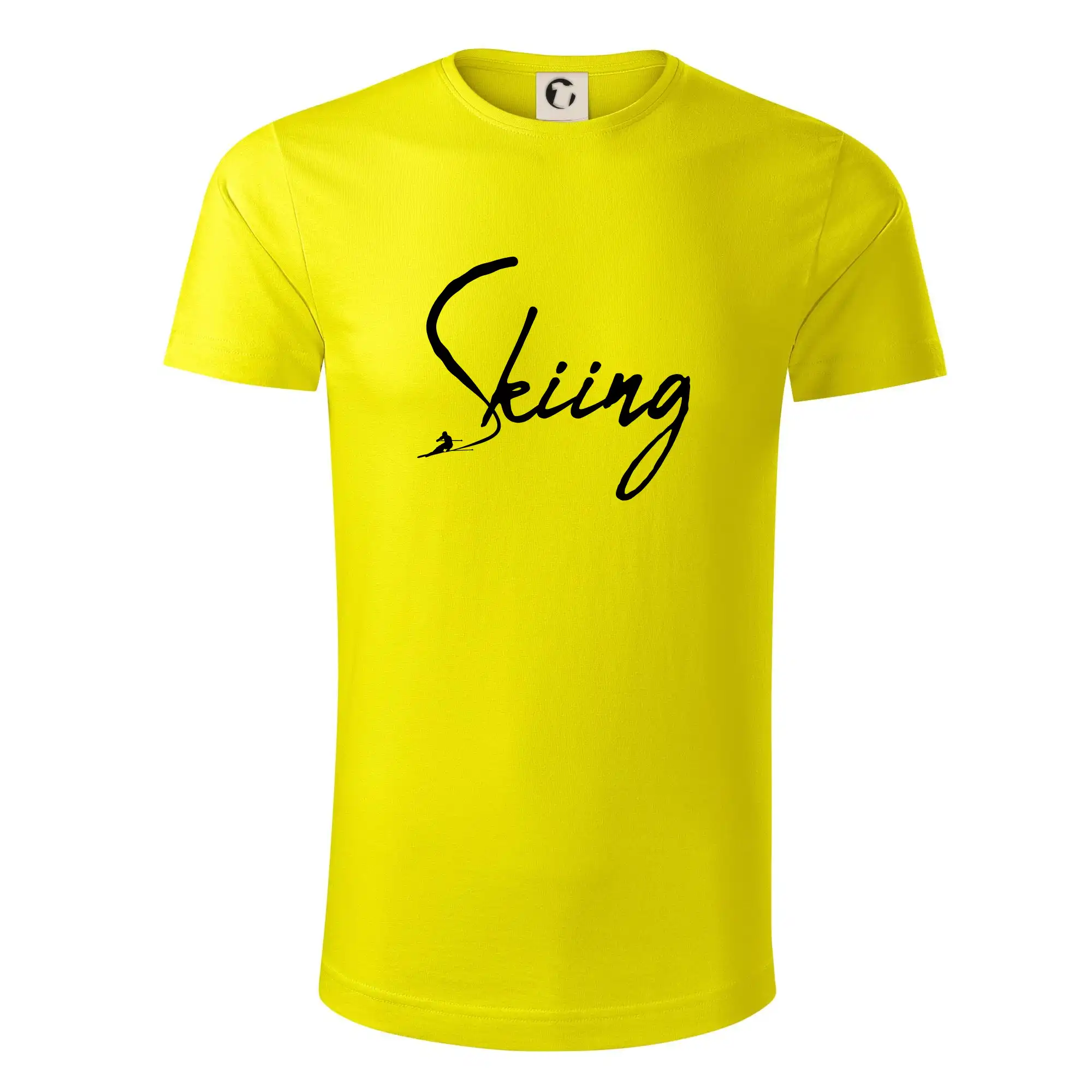 Skiing nápis lyžař