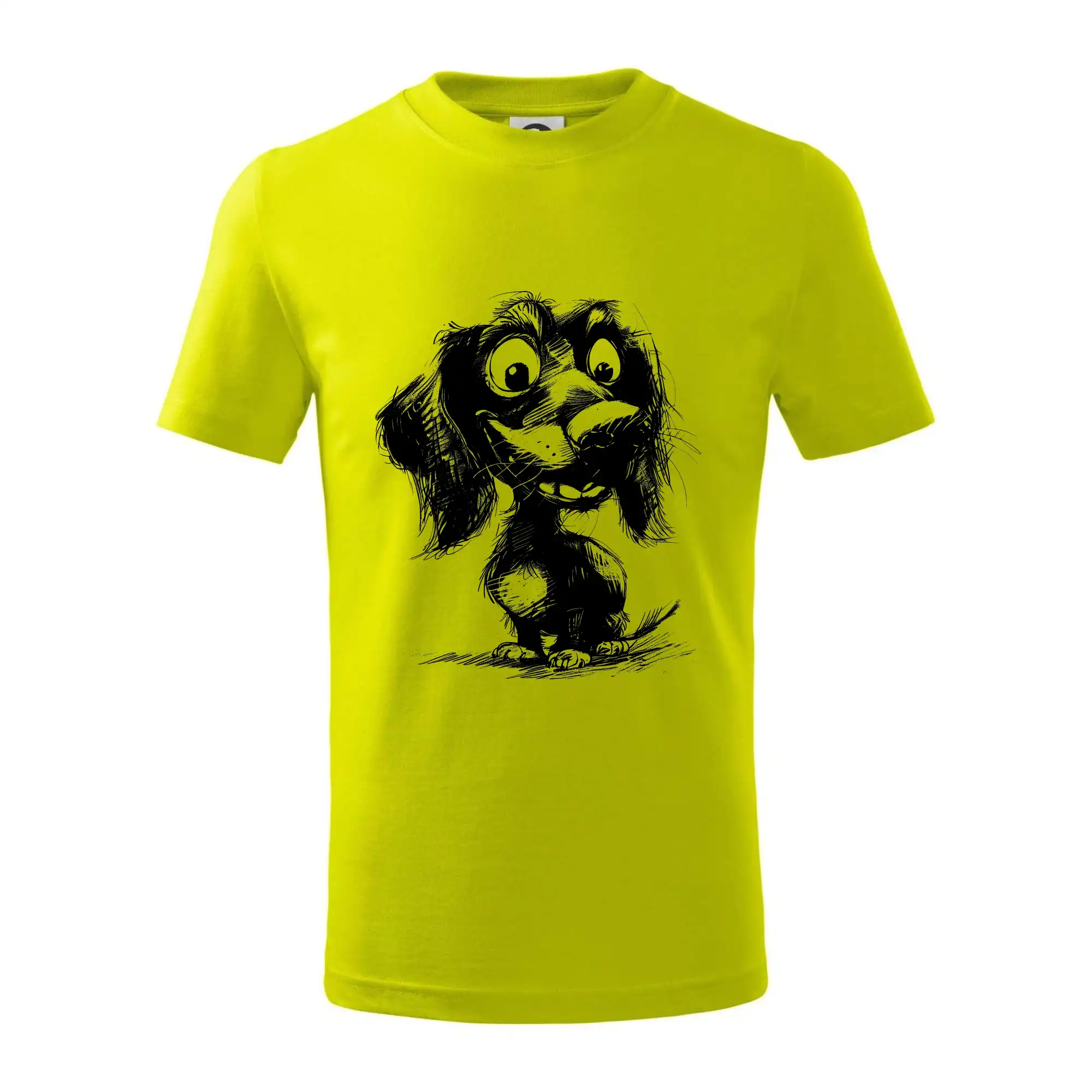 Černobílá karikatura jezevčík