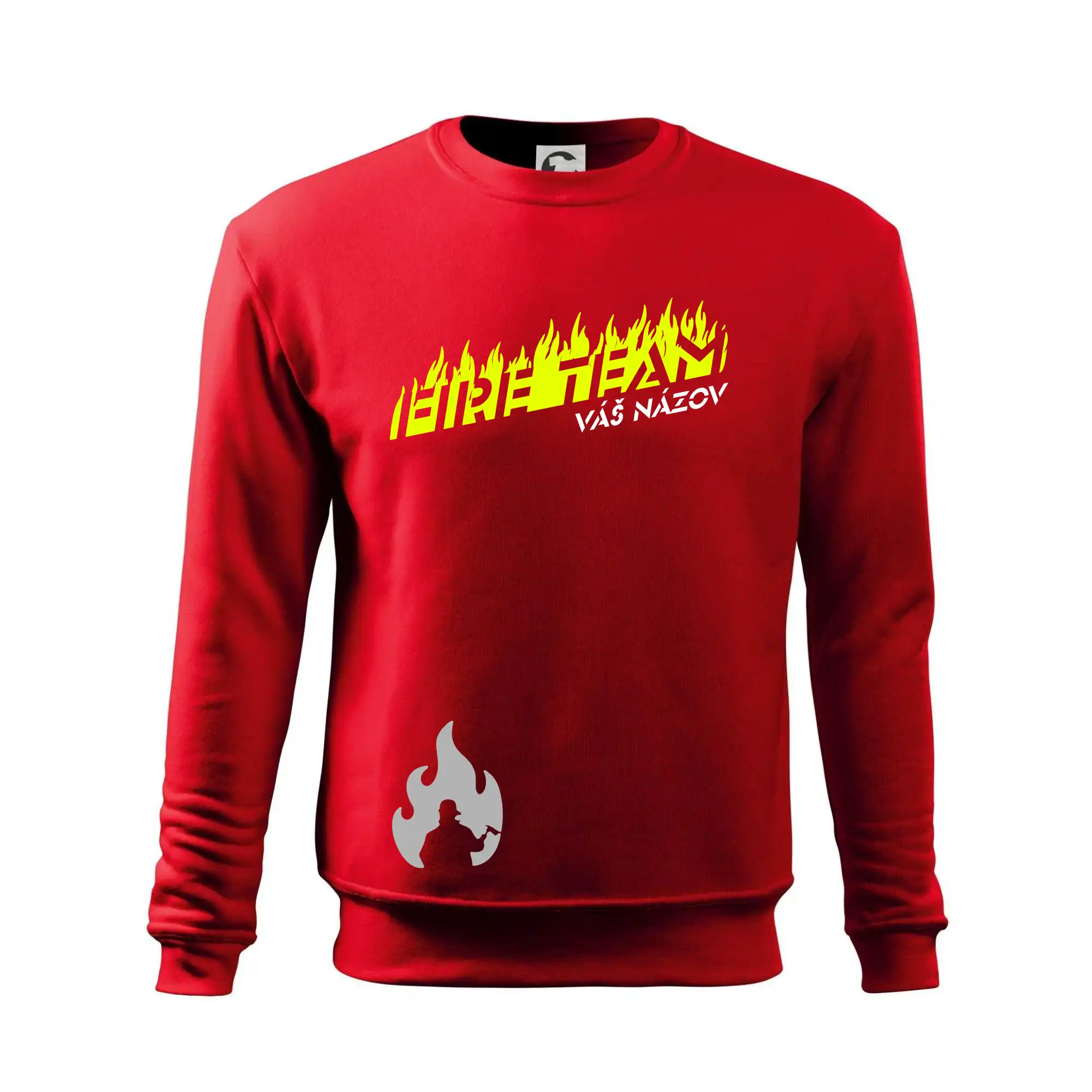 Originálne tričká pre hasičov - Fireteam - oheň - Váš názov - Mikina Essential pánska