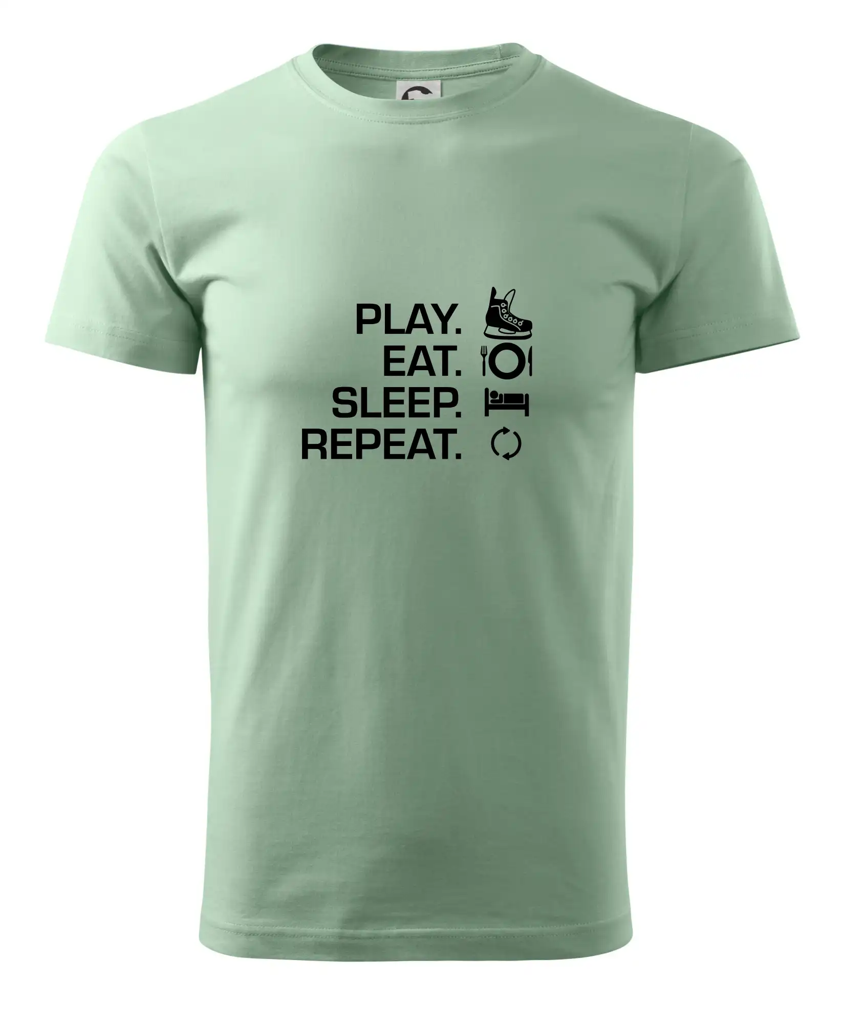 Hokejová trička - Play Eat Sleep Repeat hokej - Pánske tričko nižšej gramáže