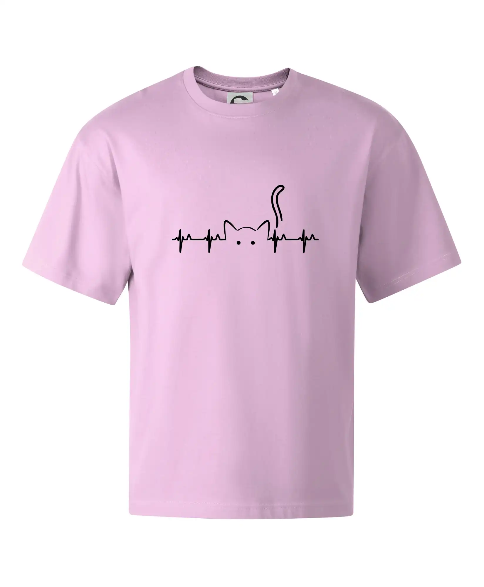 Vtipná tričká s mačkou - Mačka EKG - Stage unisex - OVERSIZE