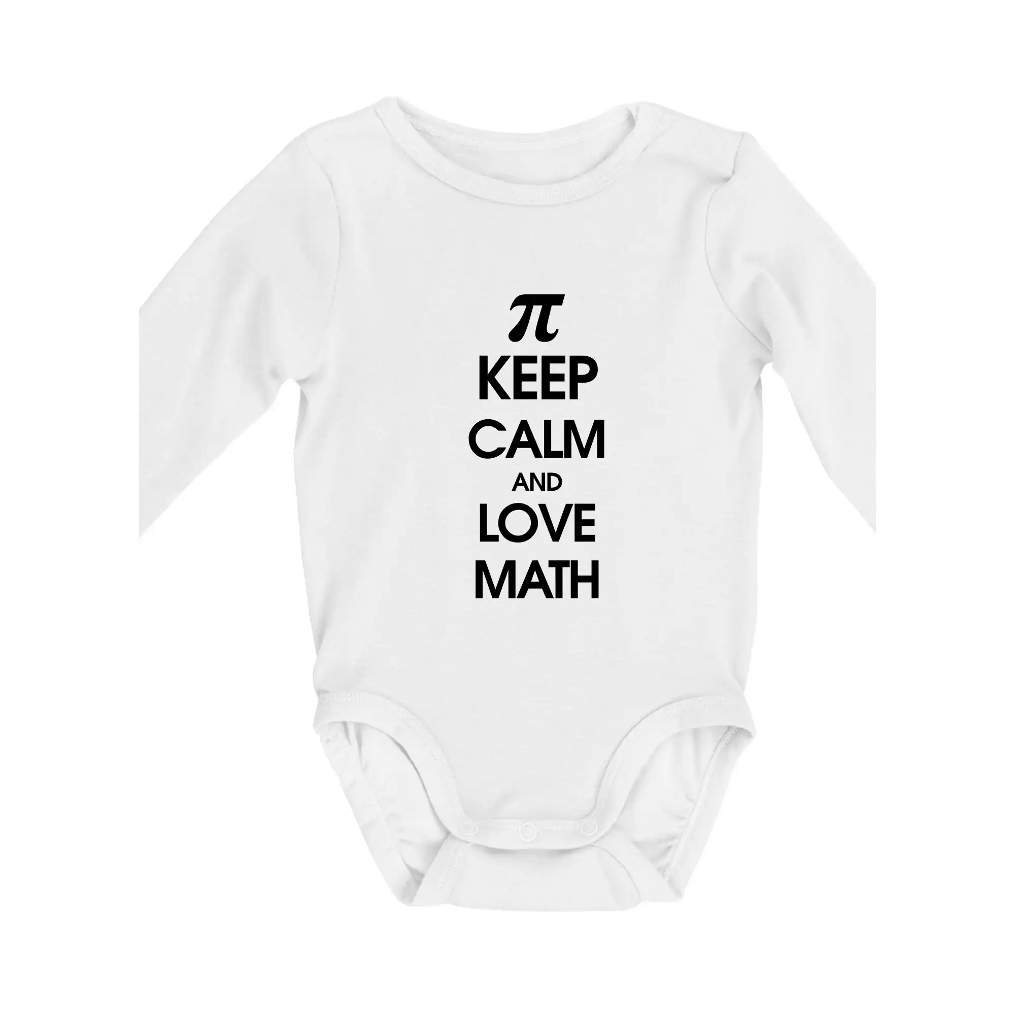 Vtipné tričká pre matematiky - Keep calm and love math - Body dojčenské s dlhým rukávom