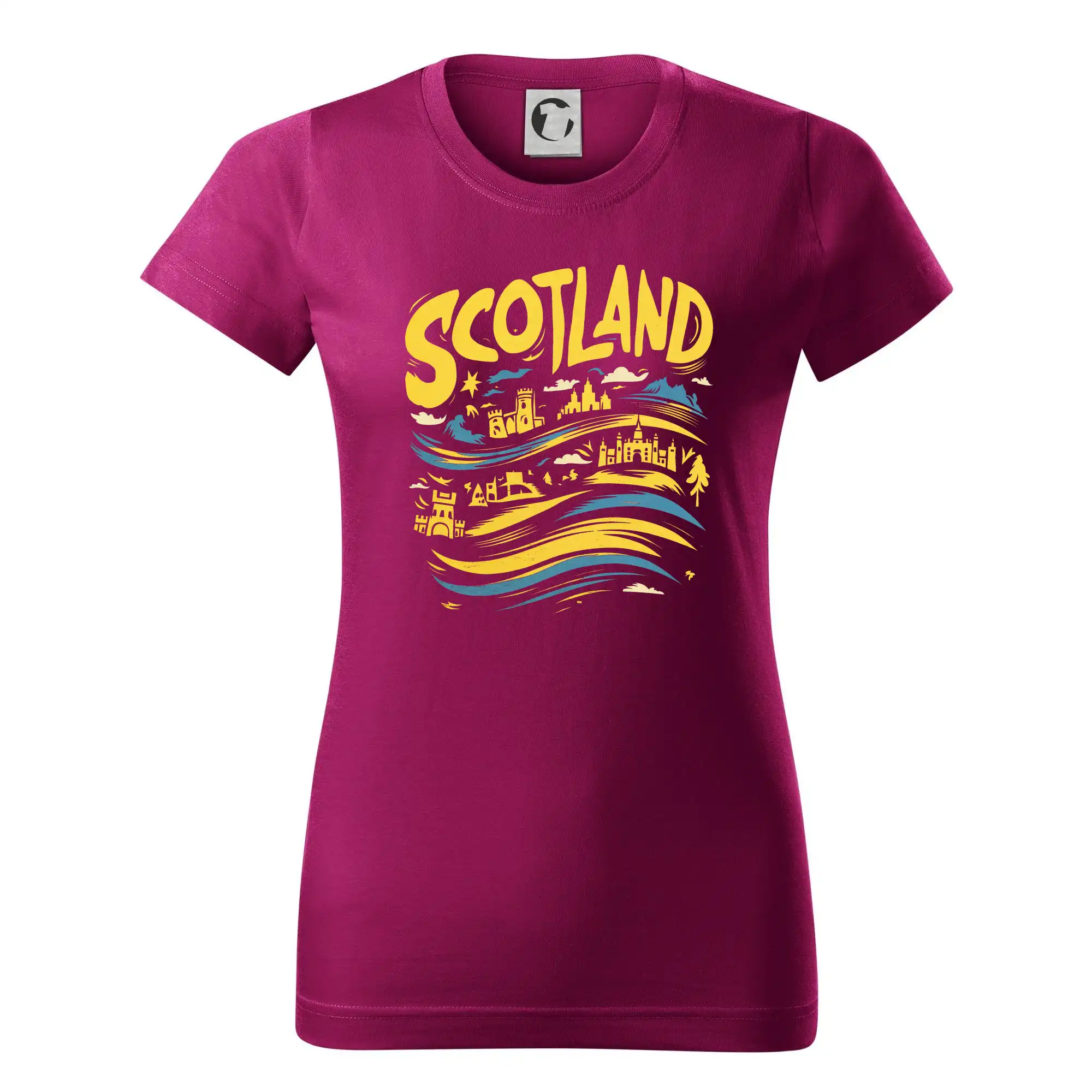 Ostatné mestá / miesta - Scotland kreslené vlny - Dámske tričko basic - ľahko voľnejšie a dlhšie