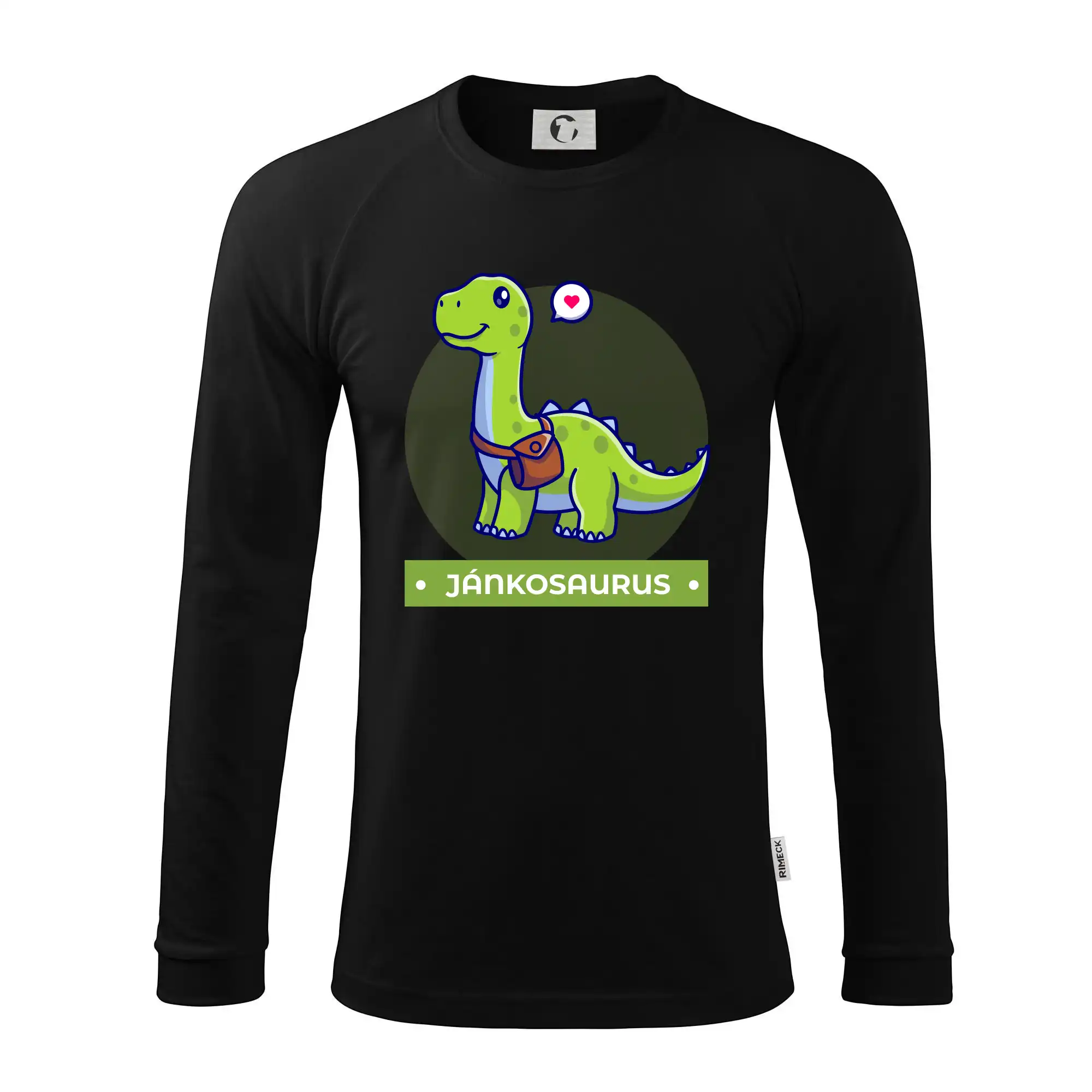Detské tričká, mikiny a body s originálnymi potlačami | Veselé motívy pre chlapcov aj dievčatá - Dinosaurie mená - zelený dinosaurus - Pánske tričko s dlhým rukávom LS130
