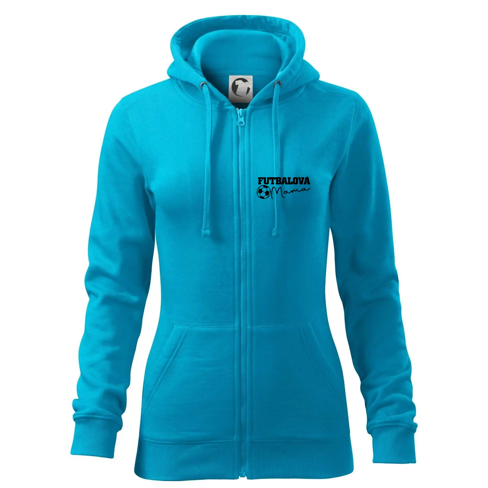 Tričká a mikiny pre mamičky - Futbalová mama - Dvaja synovia (vaše meno a číslo) - Mikina dámska trendy zipper s kapucňou