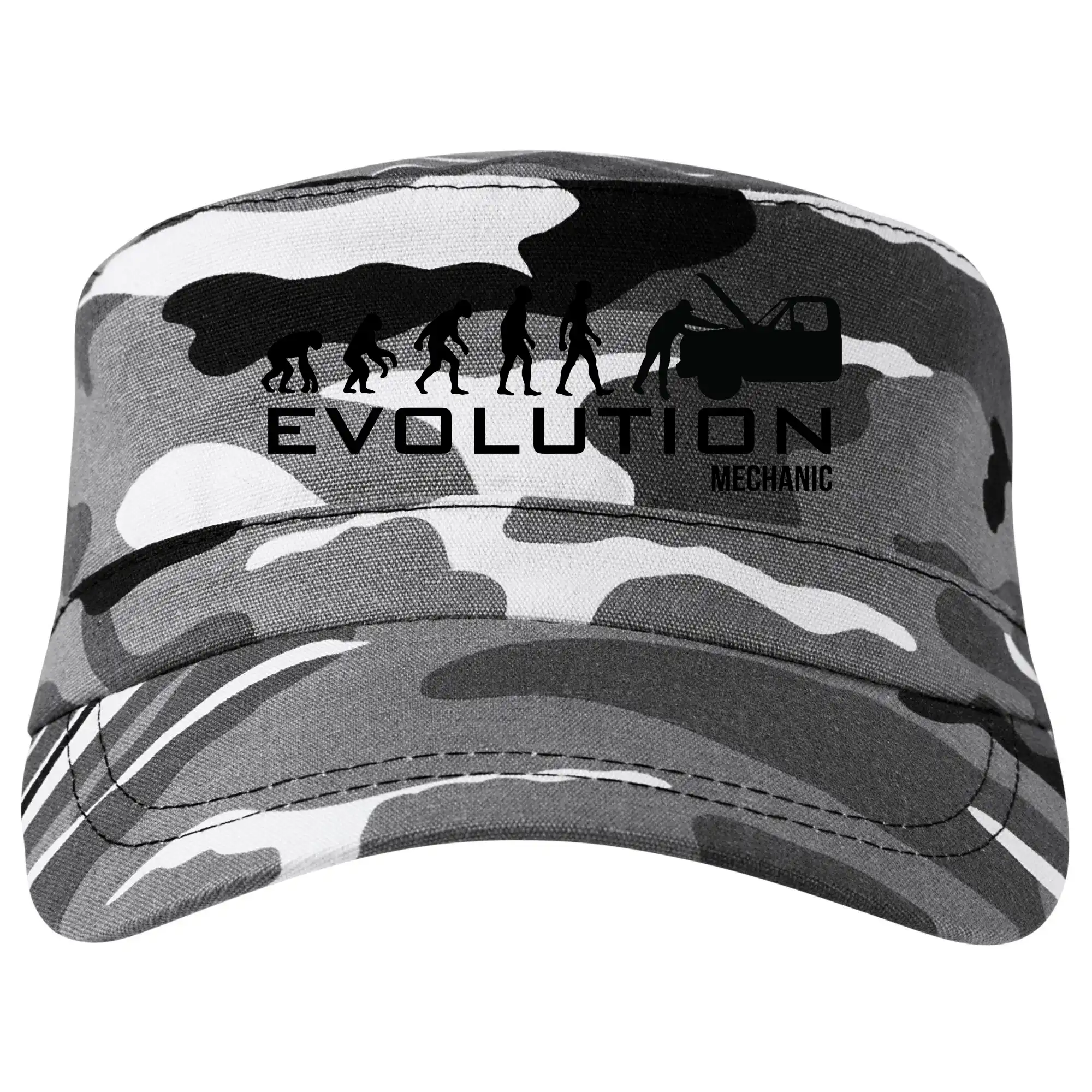 Tričká s potlačou evolúcia - Evolúcia mechanik - Šiltovka CAMO