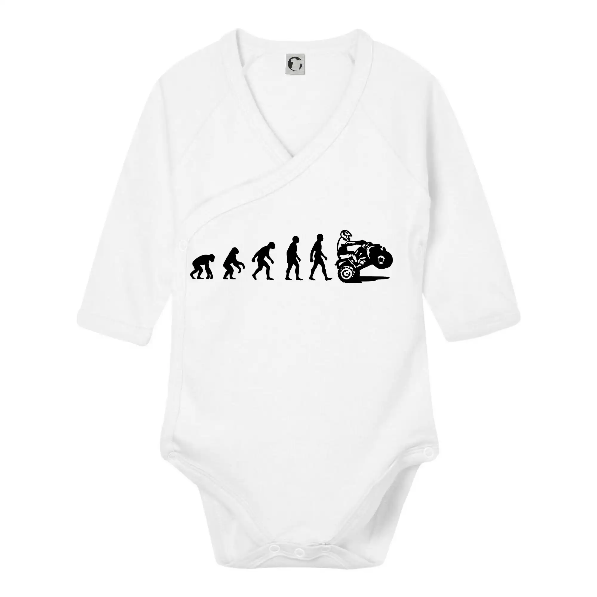 Tričko s štvorkolkou - Evolúcia quad štvorkolka - Body zavinovacie s dlhým rukávom