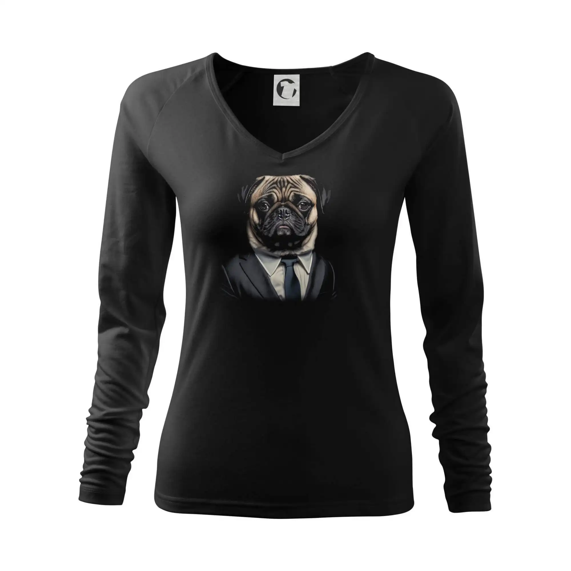 Mops na tričku - Mops v obleku - Tričko dámske Elegance