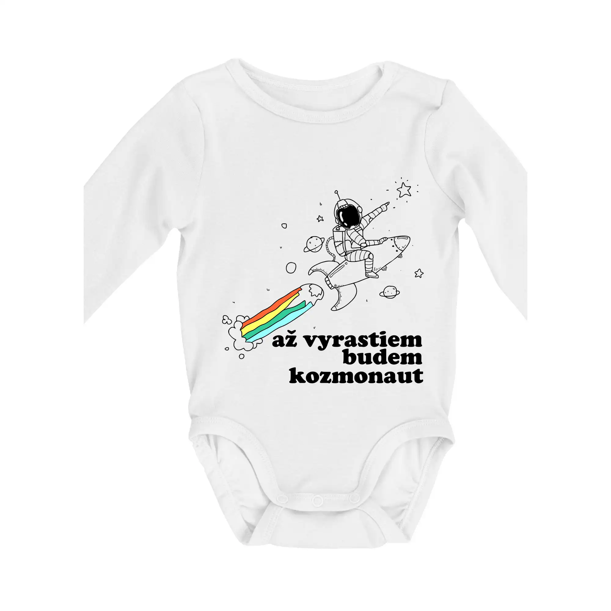 Až vyrastiem budem kozmonaut - Body dojčenské s dlhým rukávom