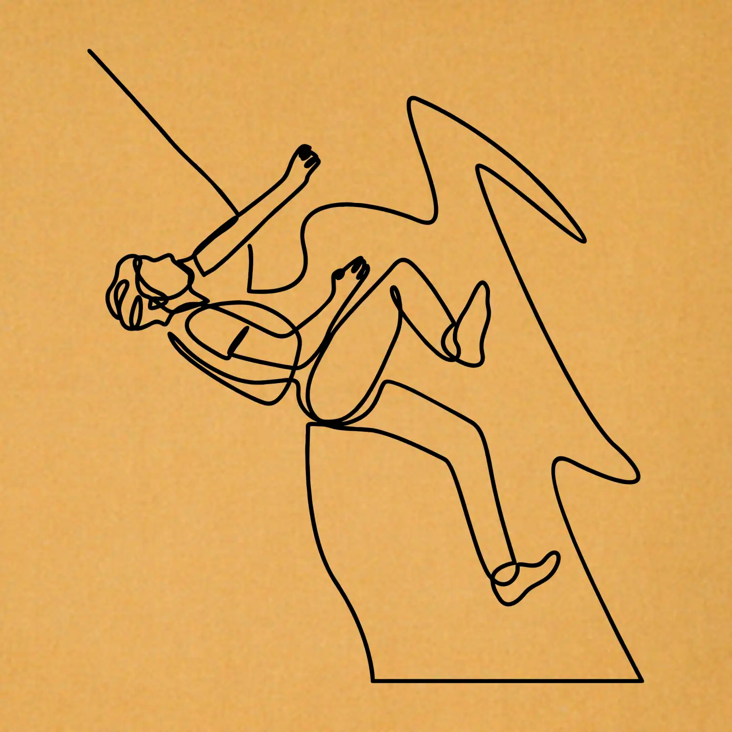 Lezec na skále jedním tahem