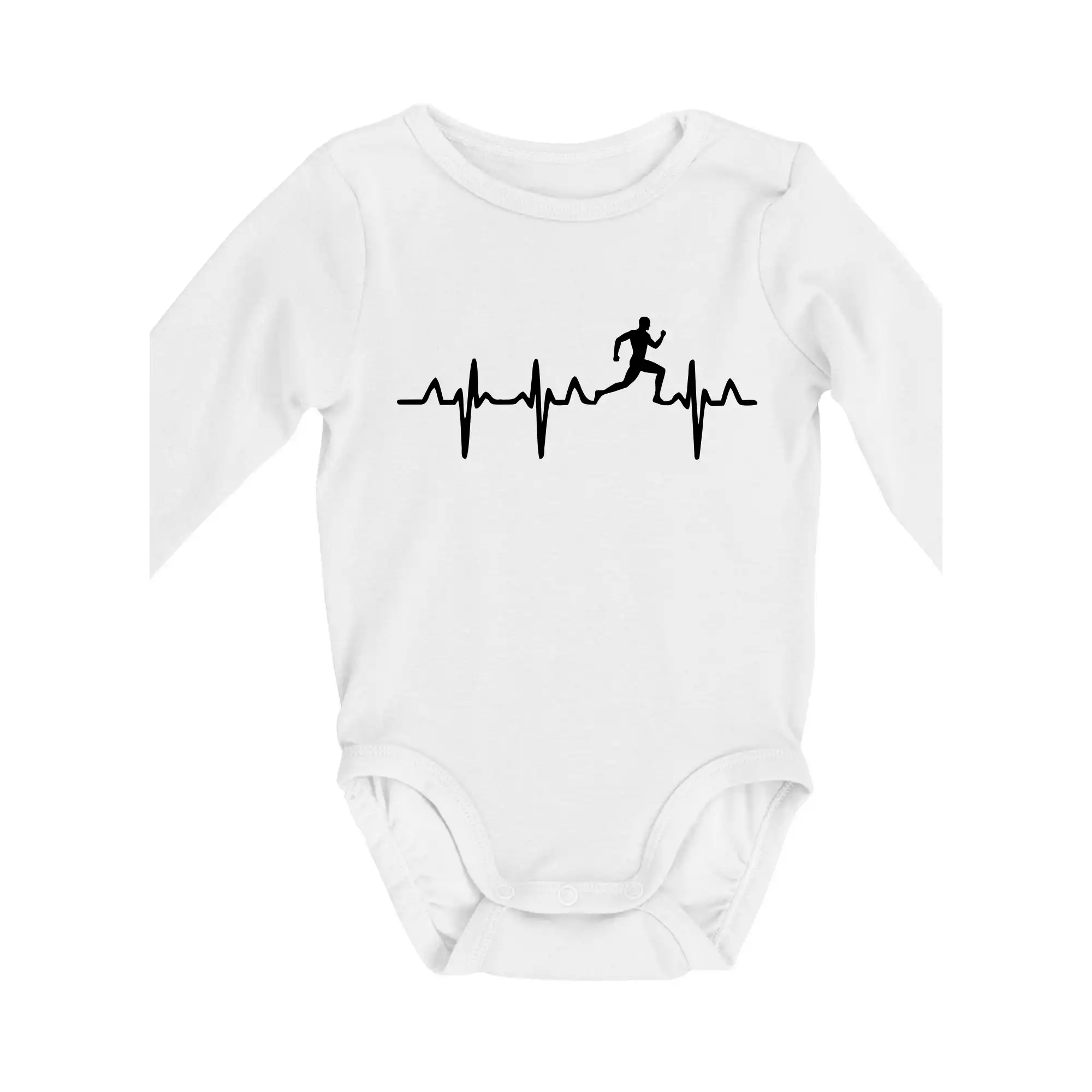 Tričká pre bežcov - EKG bežec - muž - Body dojčenské s dlhým rukávom
