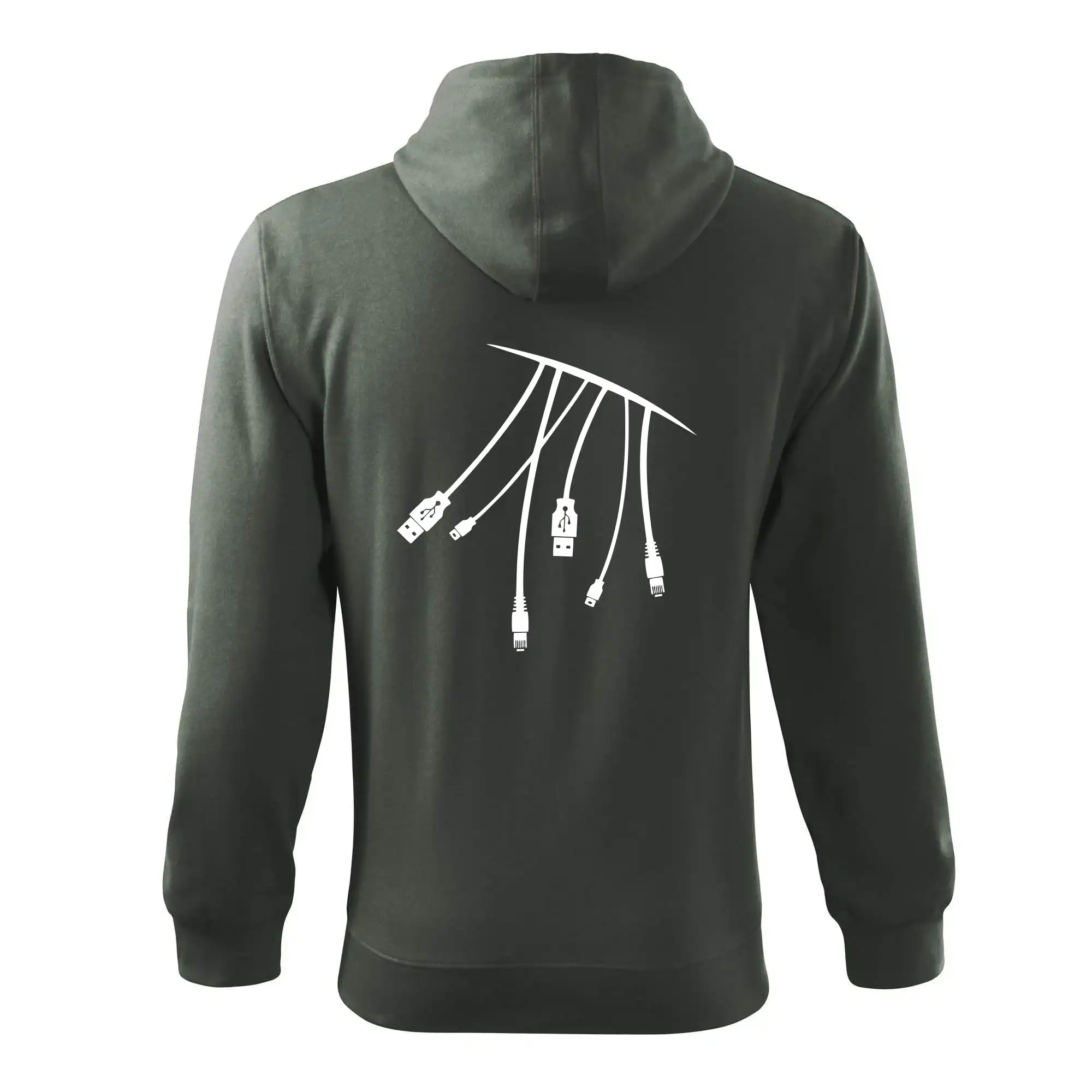 Tričká pre ajťákov - Konektory - Mikina s kapucňou na zips trendy zipper