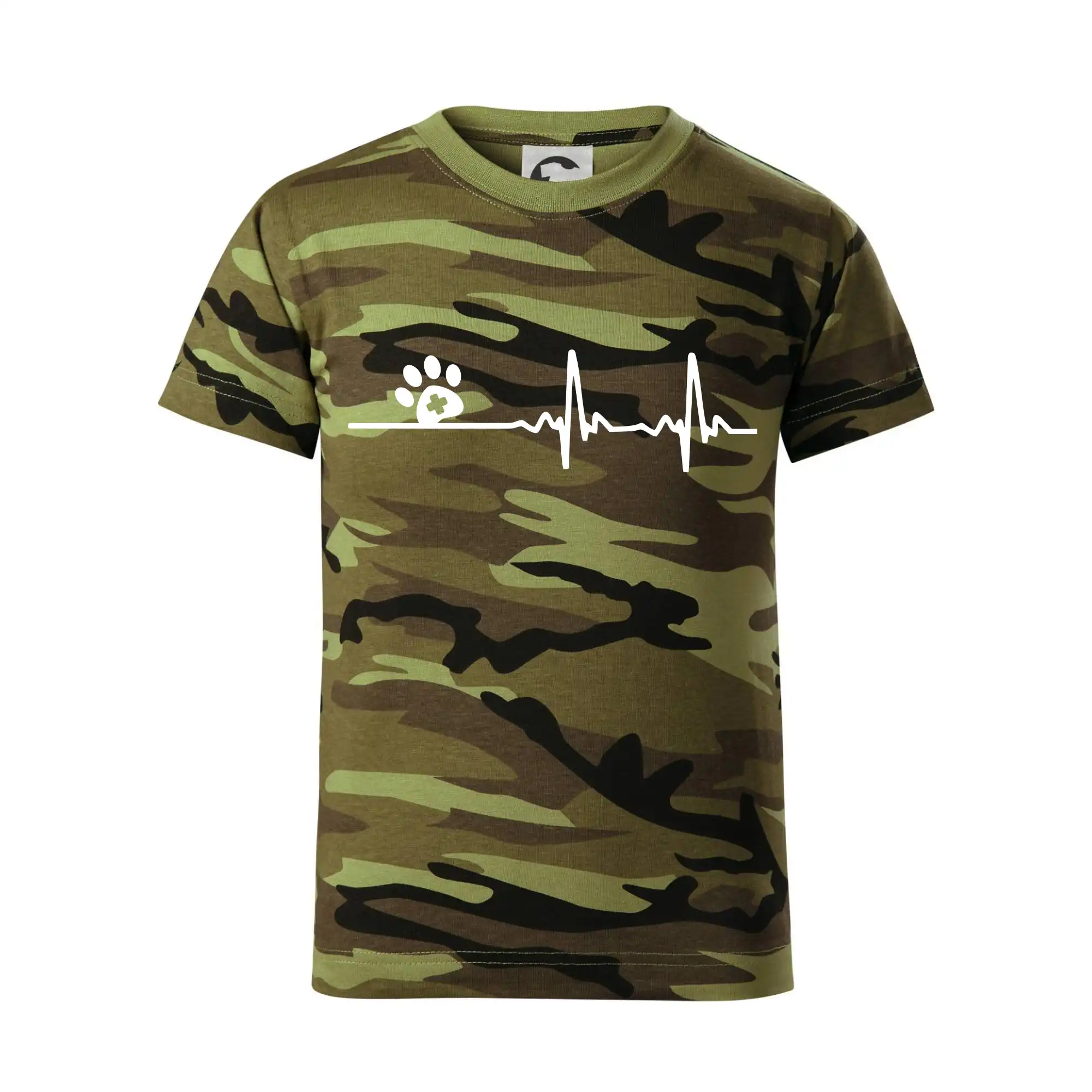 Vtipné tričká do práce - Veterinár EKG - Detské maskáčové tričko