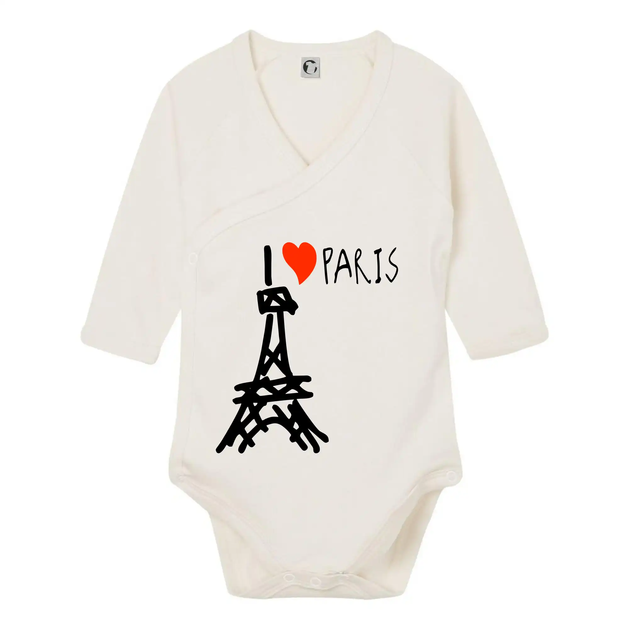 Tričká Francúzsko - I love Paris - Body zavinovacie s dlhým rukávom