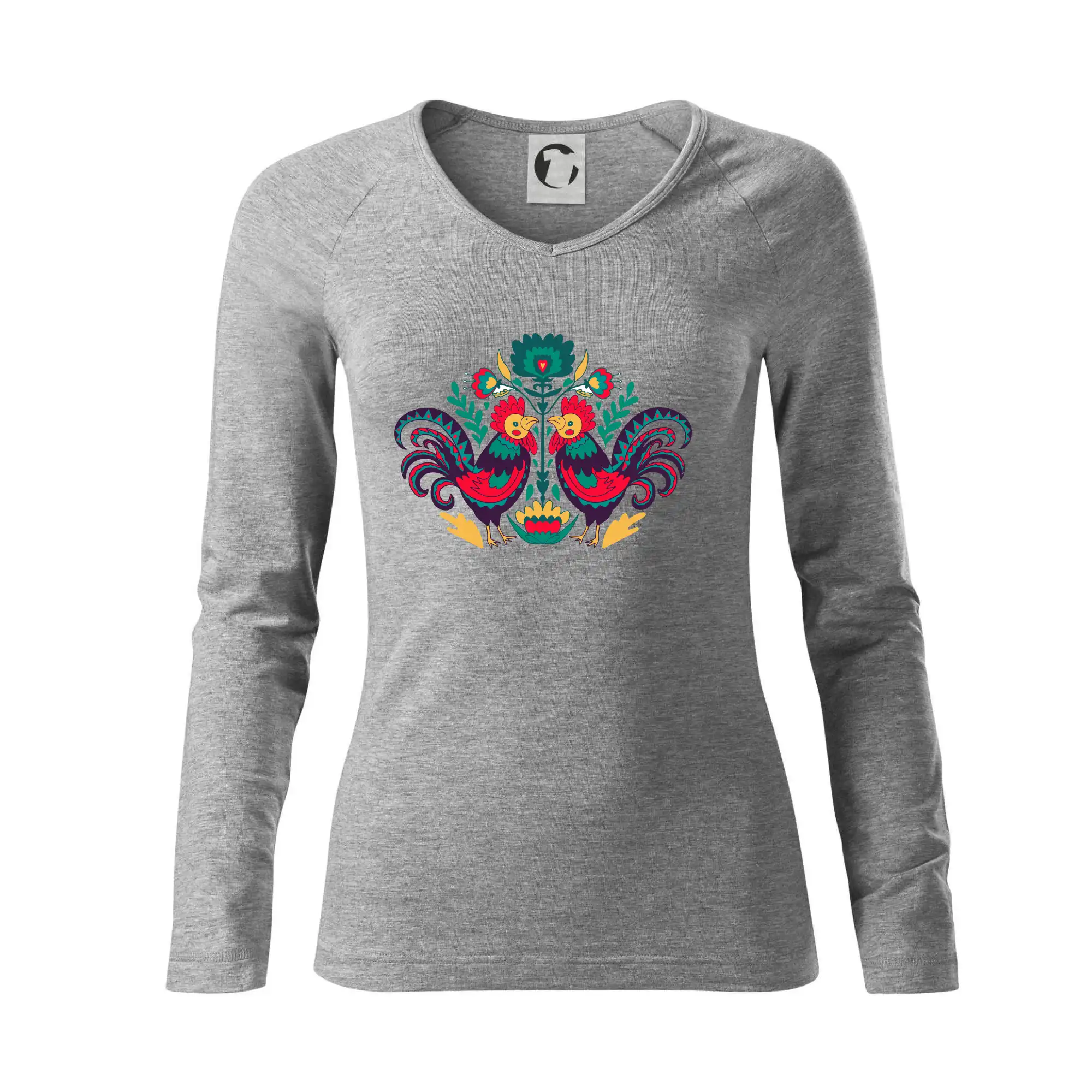 Folklór - Folklór - Sliepky farebné - Tričko dámske Elegance