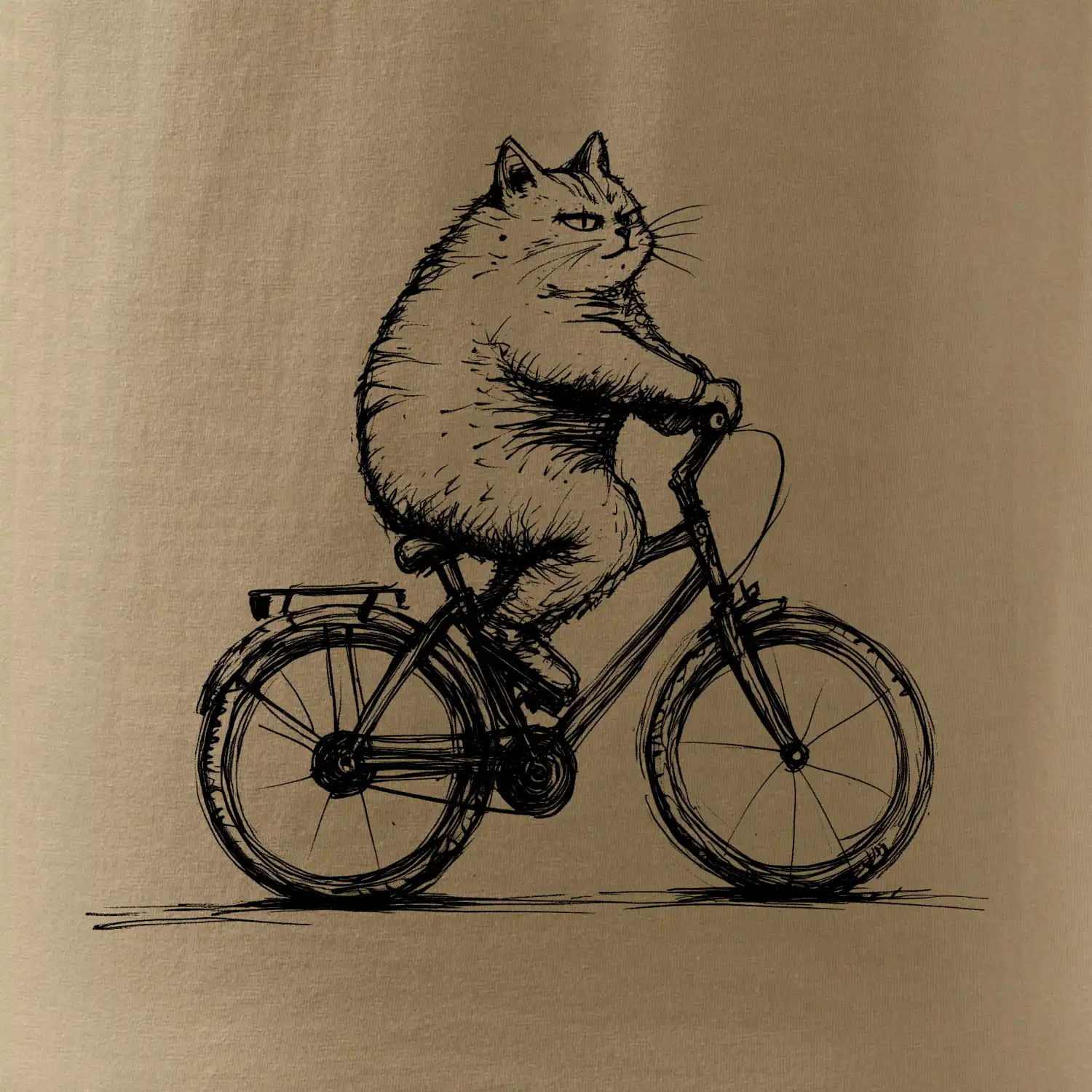 Tlustá kočka  na kole