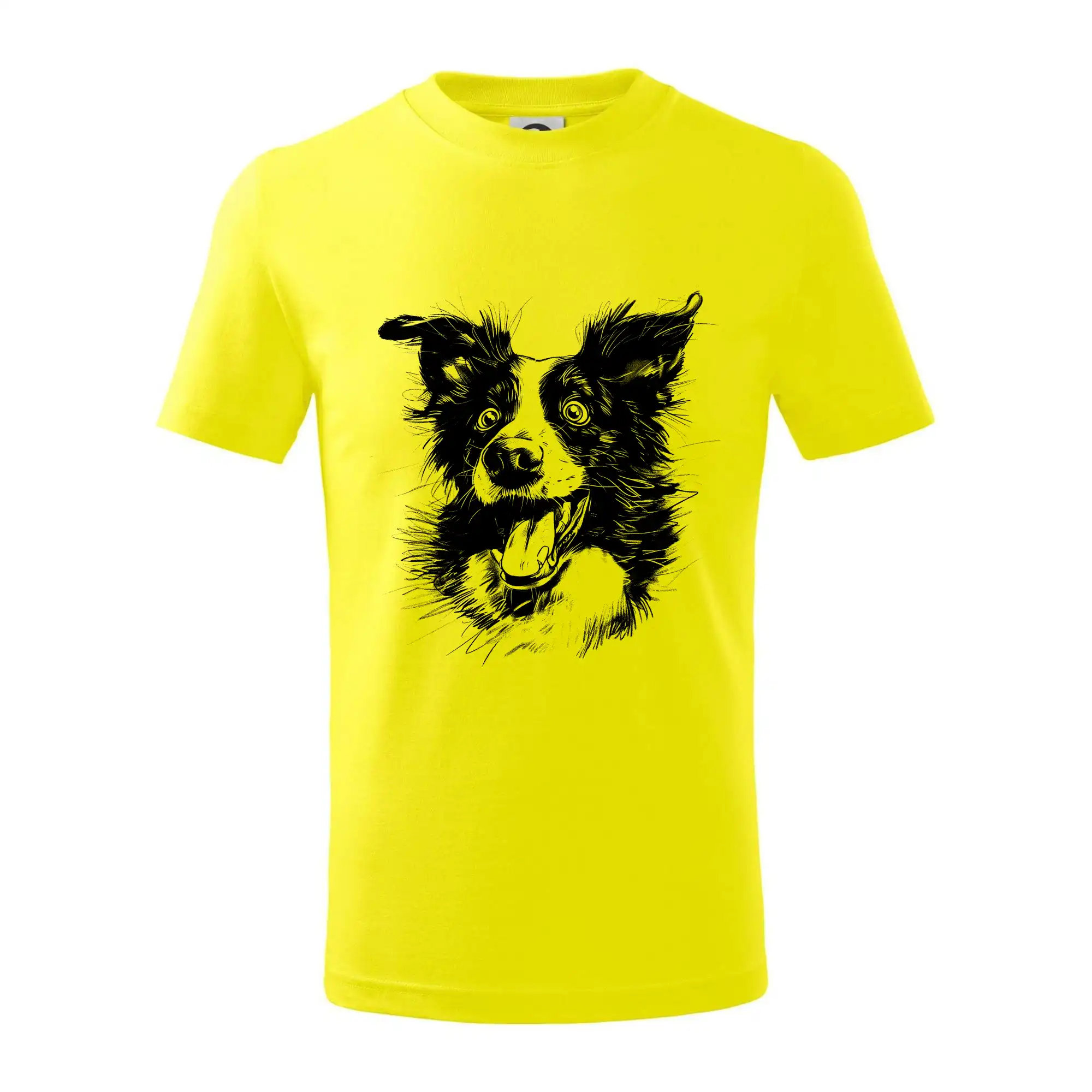 Černobílá karikatura Border kolie