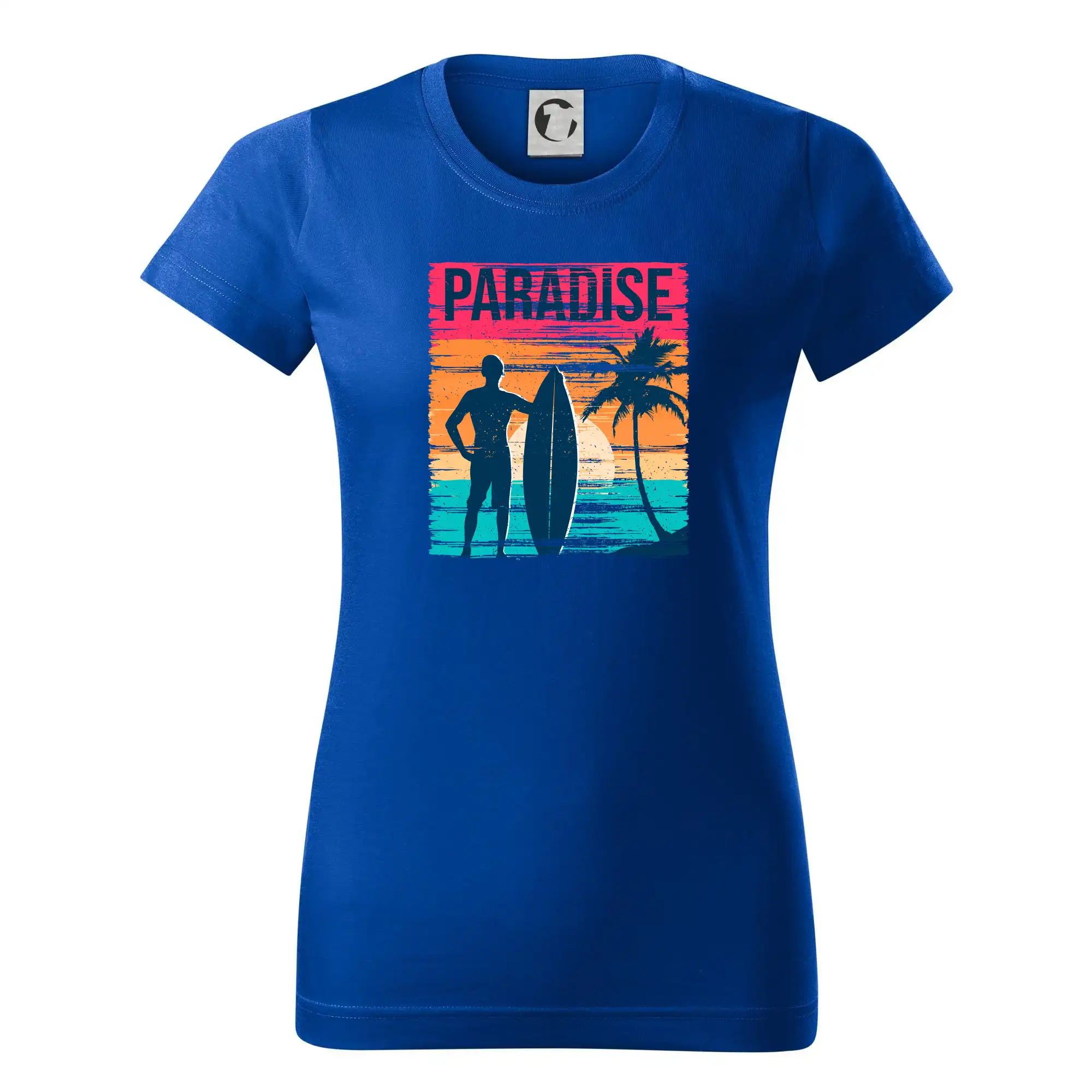 Ostatné mestá / miesta - Paradise - farebný štvorec - Dámske tričko basic - ľahko voľnejšie a dlhšie