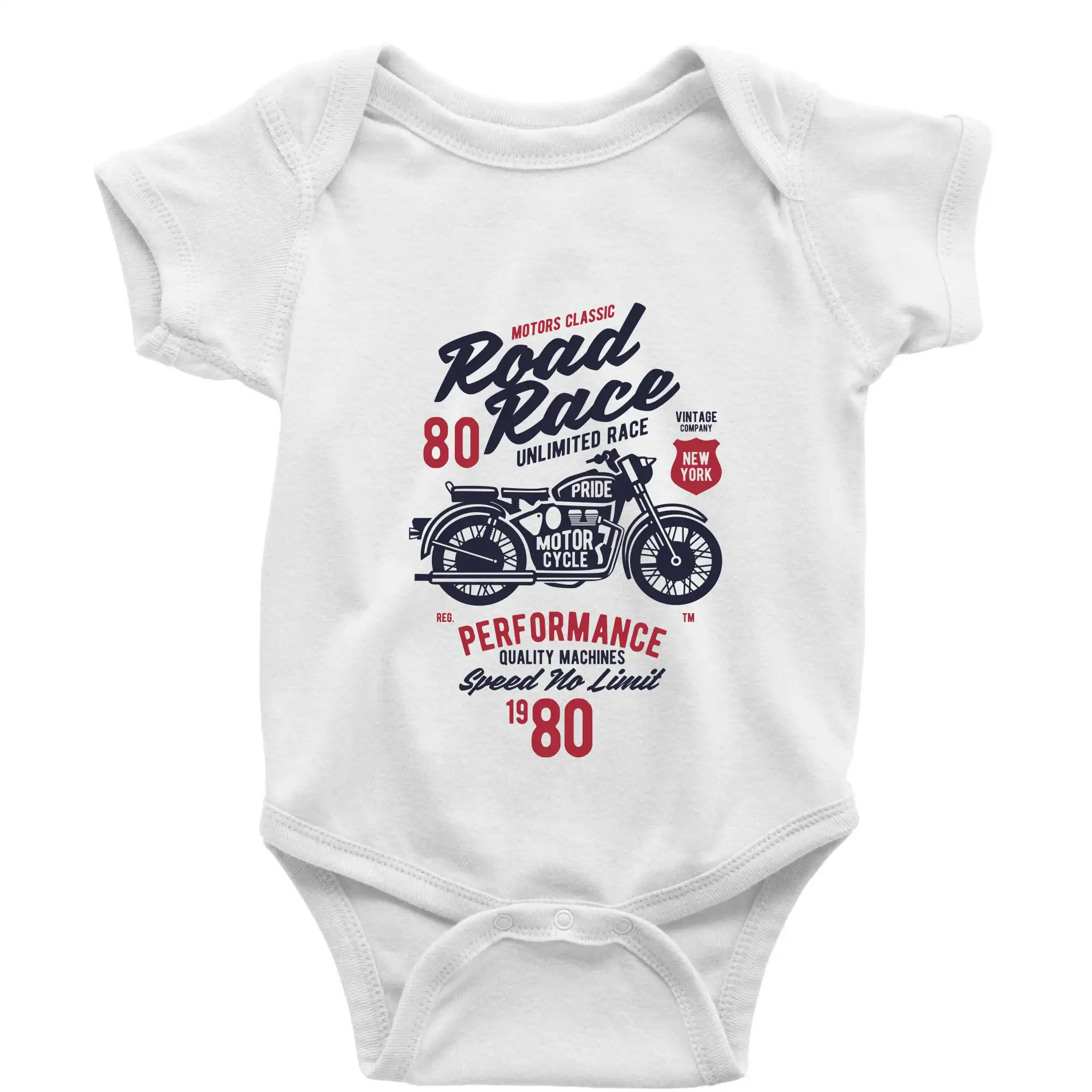 Tričká a mikiny s potlačou motoriek – pre pravých motorkárov - Road Race Motorcycle - Body dojčenské s krátkym rukávom
