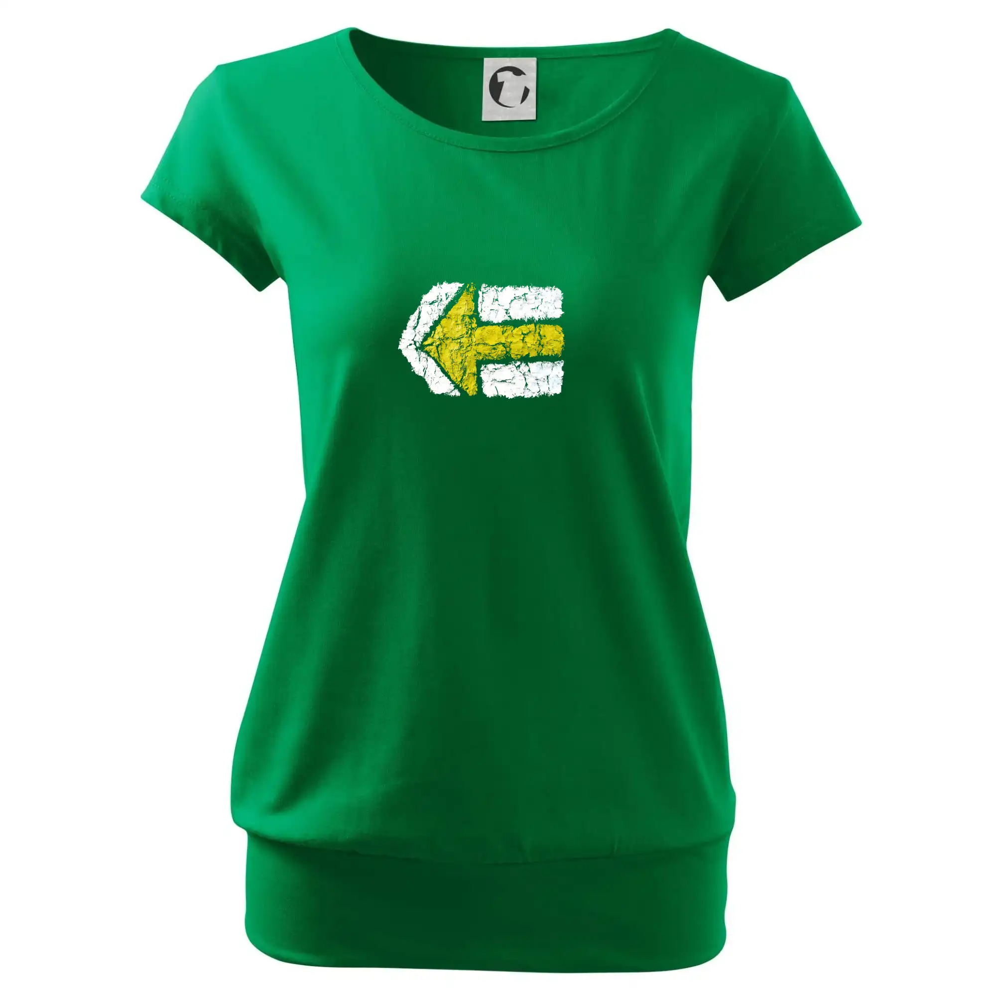 Trička na kempovanie - Párová turistická značka žlutá - Voľné tričko city