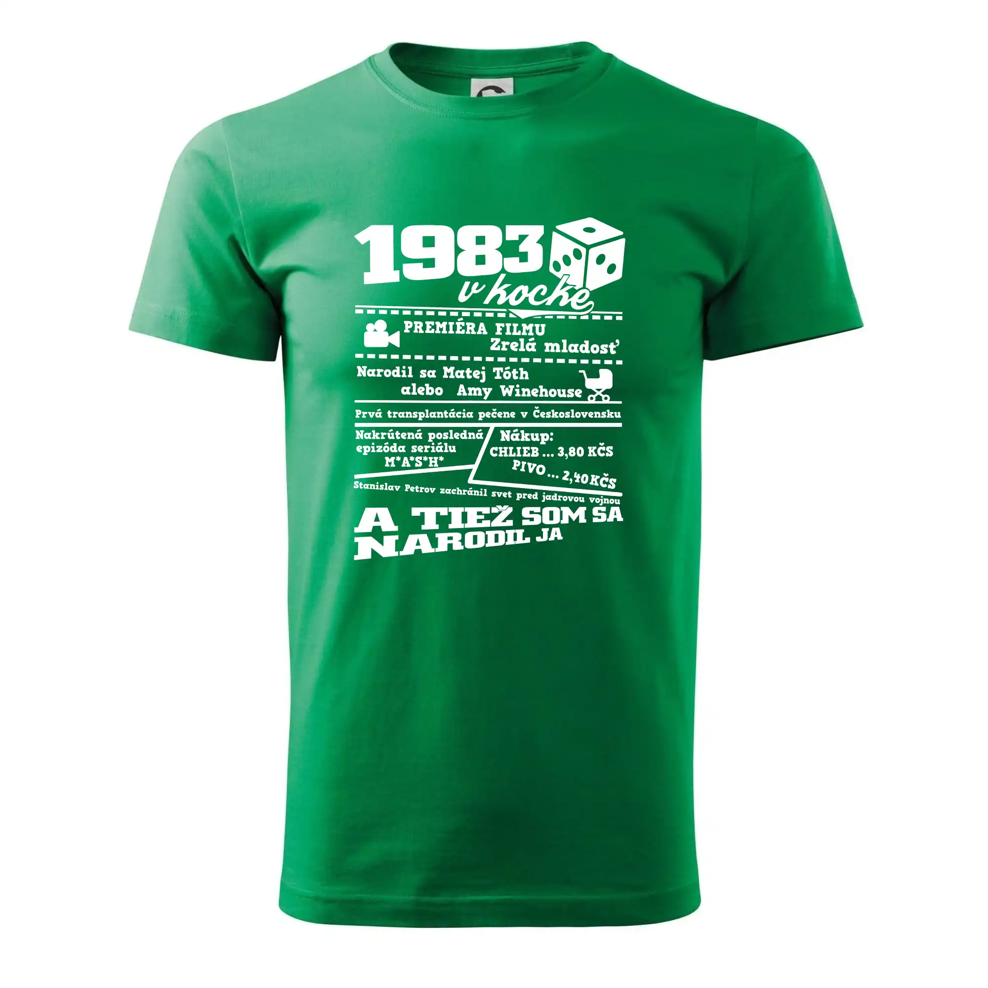 Trička s ročníkom 1983 - 1983 v kocke - Klasické pánske tričko vyššej gramáže