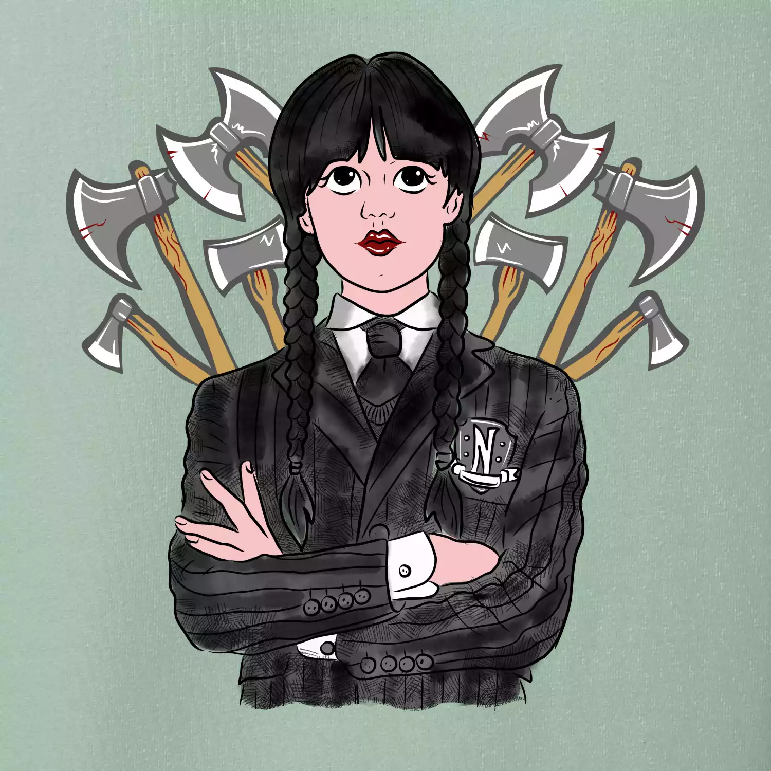 Sekery - holka v černém (Pecka design)