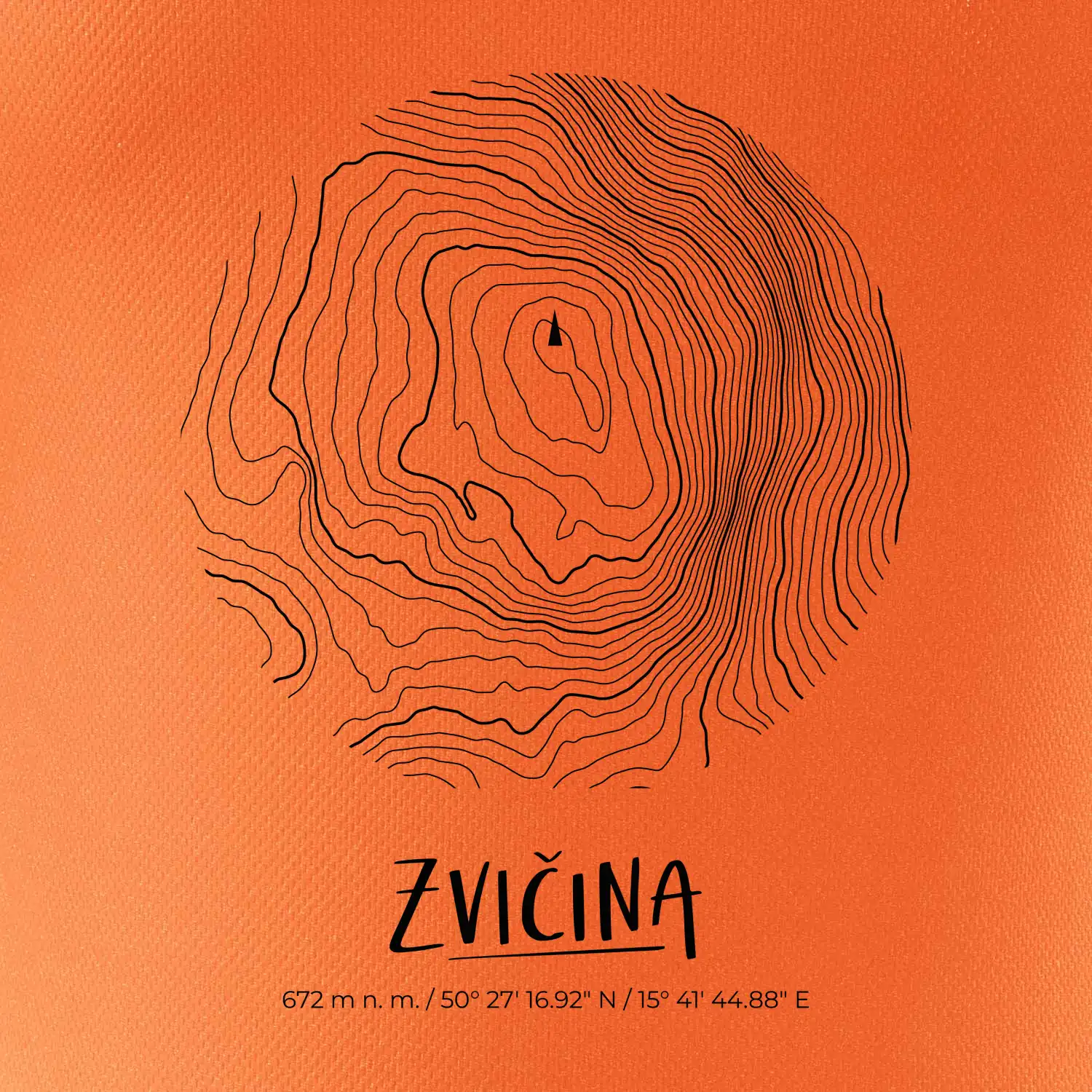 Zvičina - vrstevnice v kruhu