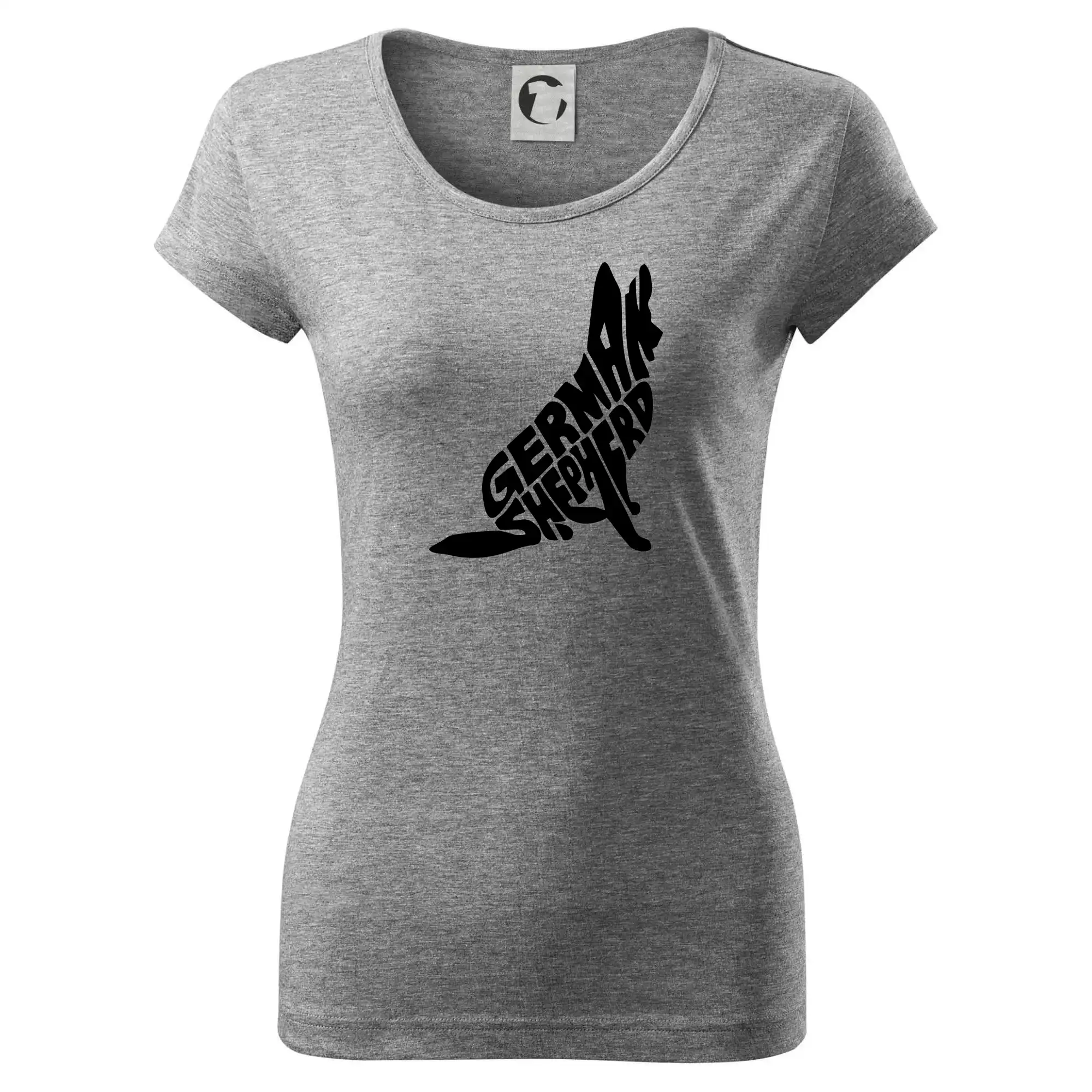 Německý ovčák sedící napis