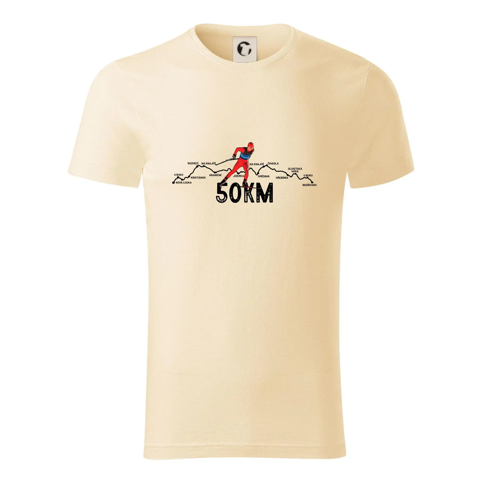 Lyže a Snowboard - 50km po Jizerkách - Tričko z organickej bavlny