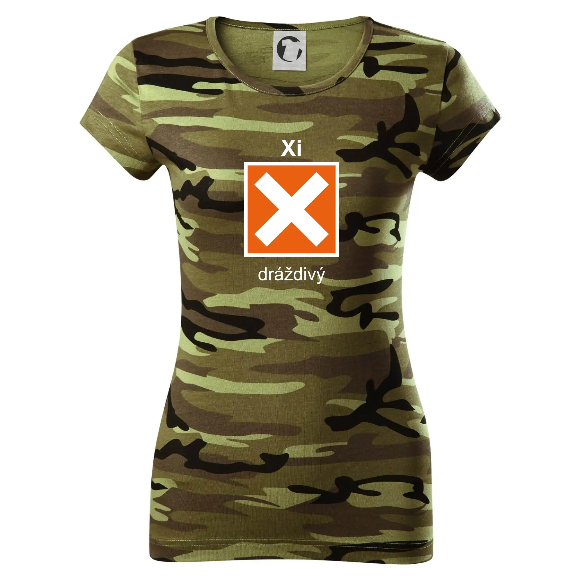 Xi Dráždivý - Výstražná tabulka na tričku